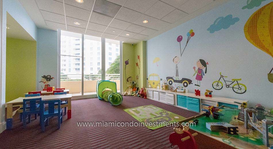 children's playroom at Two Tequesta Point condos