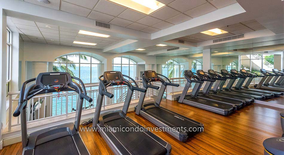 cardio room at Two Tequesta Point condos