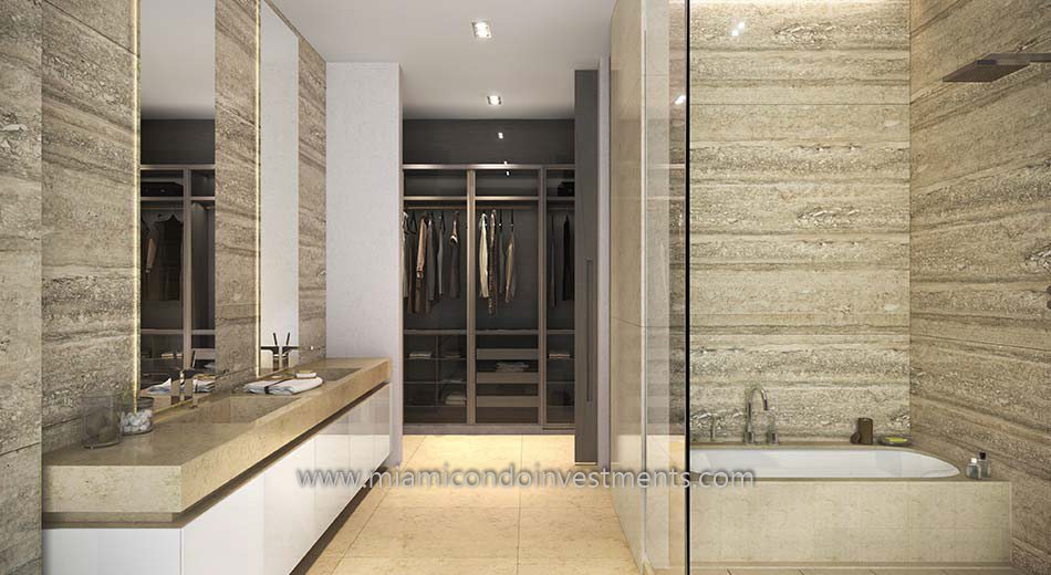 Auberge Residences Miami master bathroom