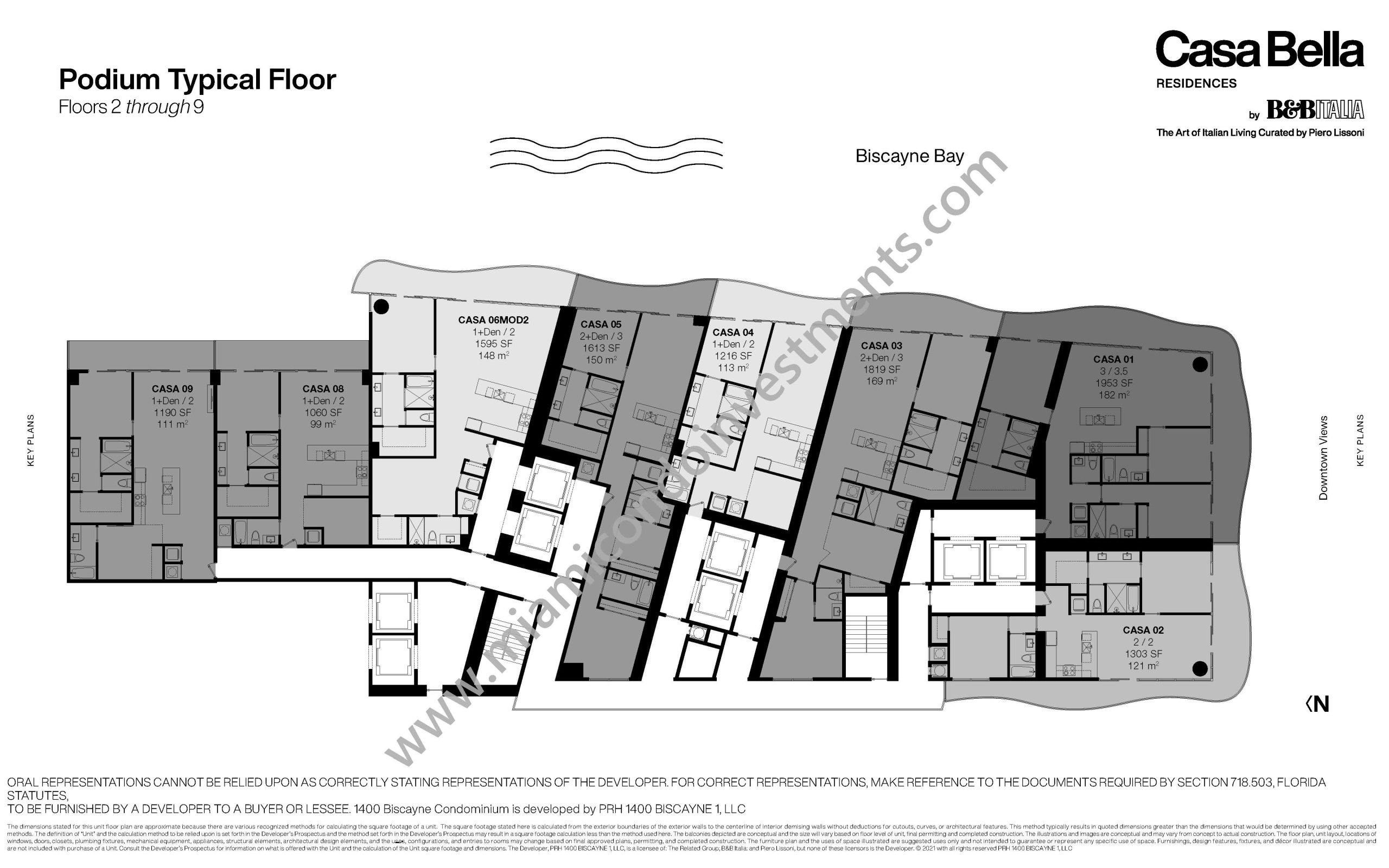 Floorplans 1 - Floors 2 to 9