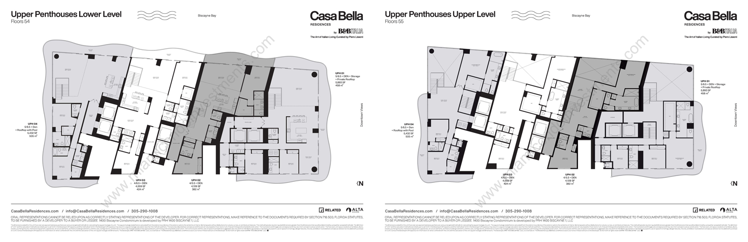 Casa Bella upper penthouses site plan