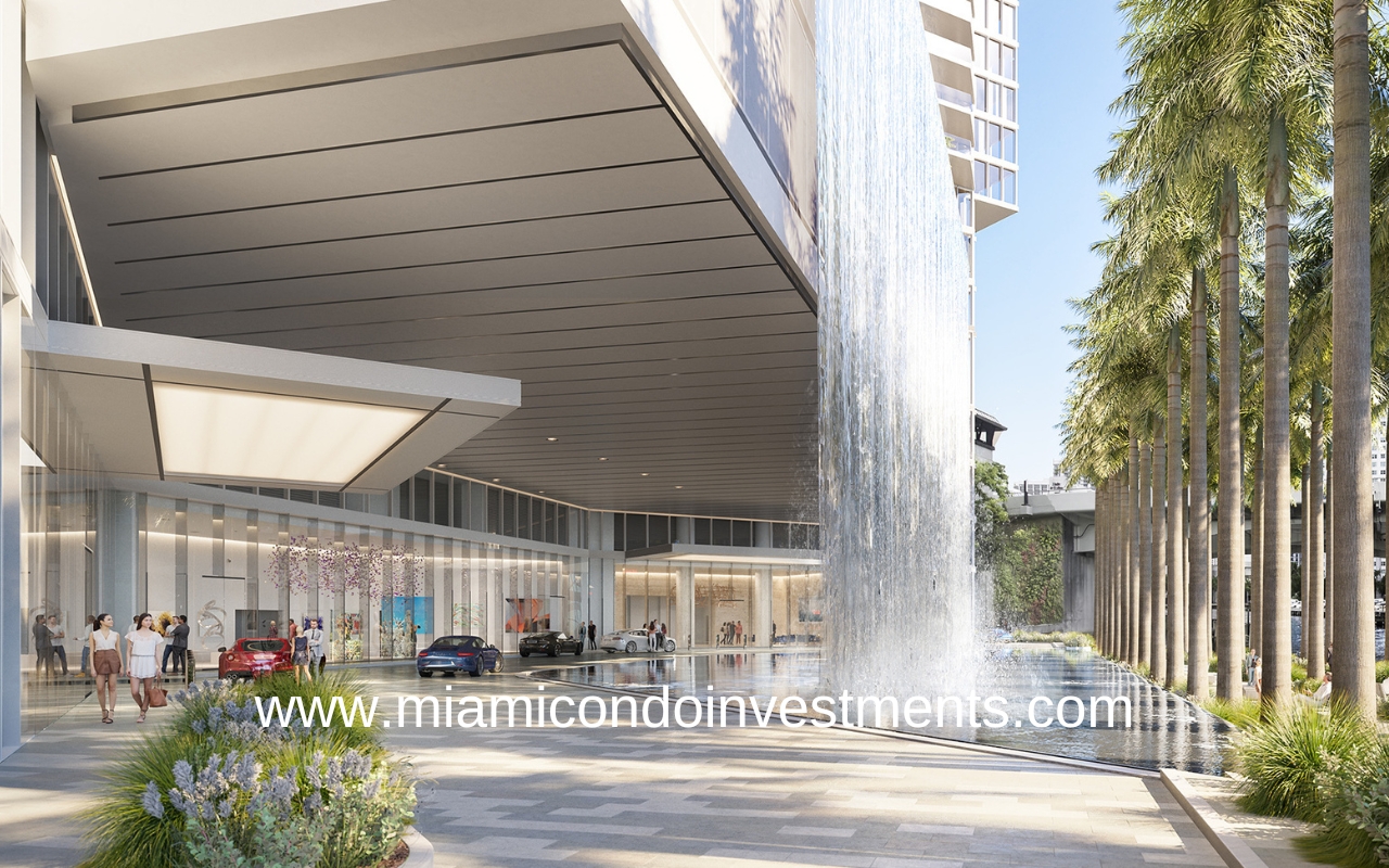 One River Point Lobby and Fountain