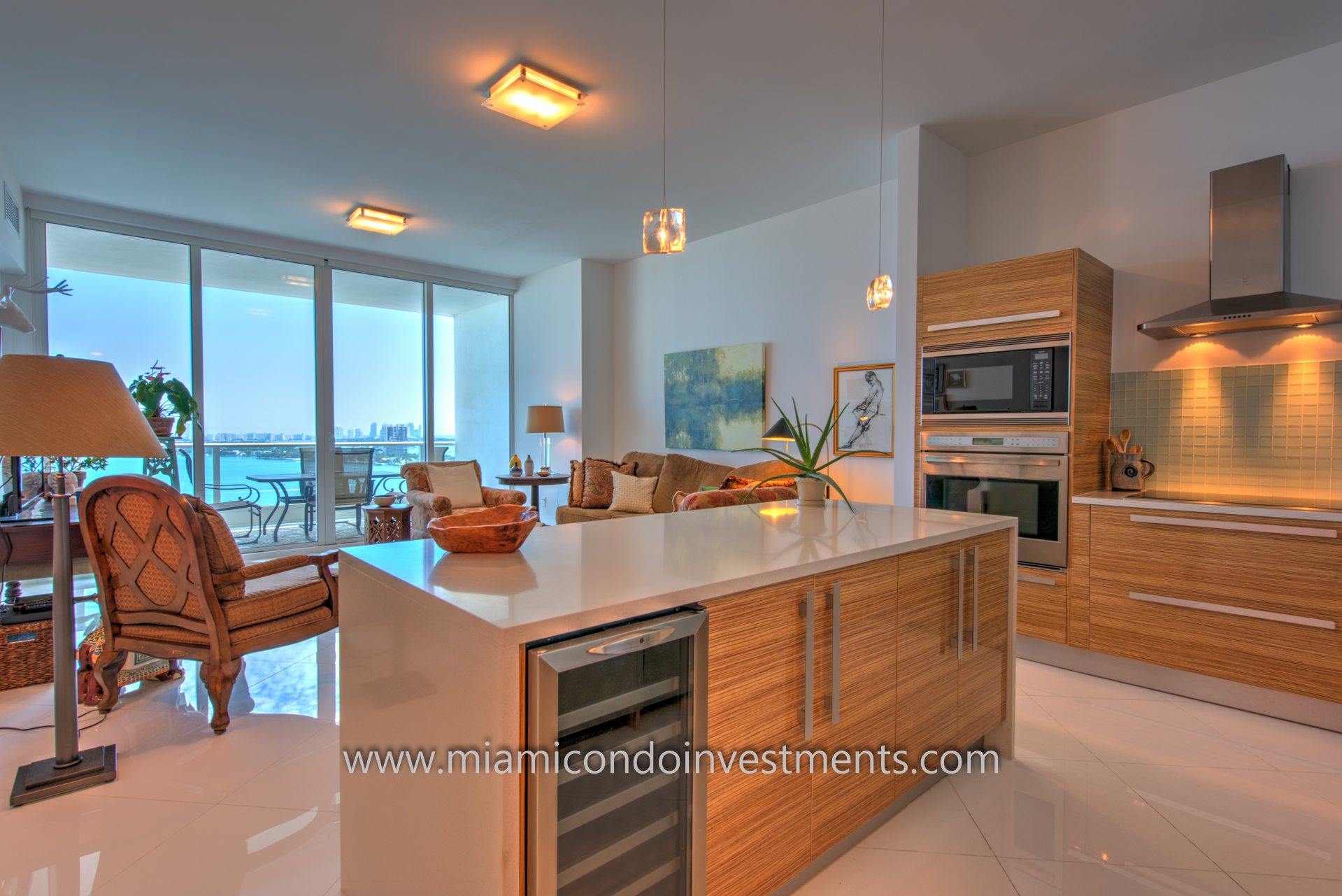 Paramount Bay Miami condos - view from kitchen Paramount Bay Miami condos - view from kitchen