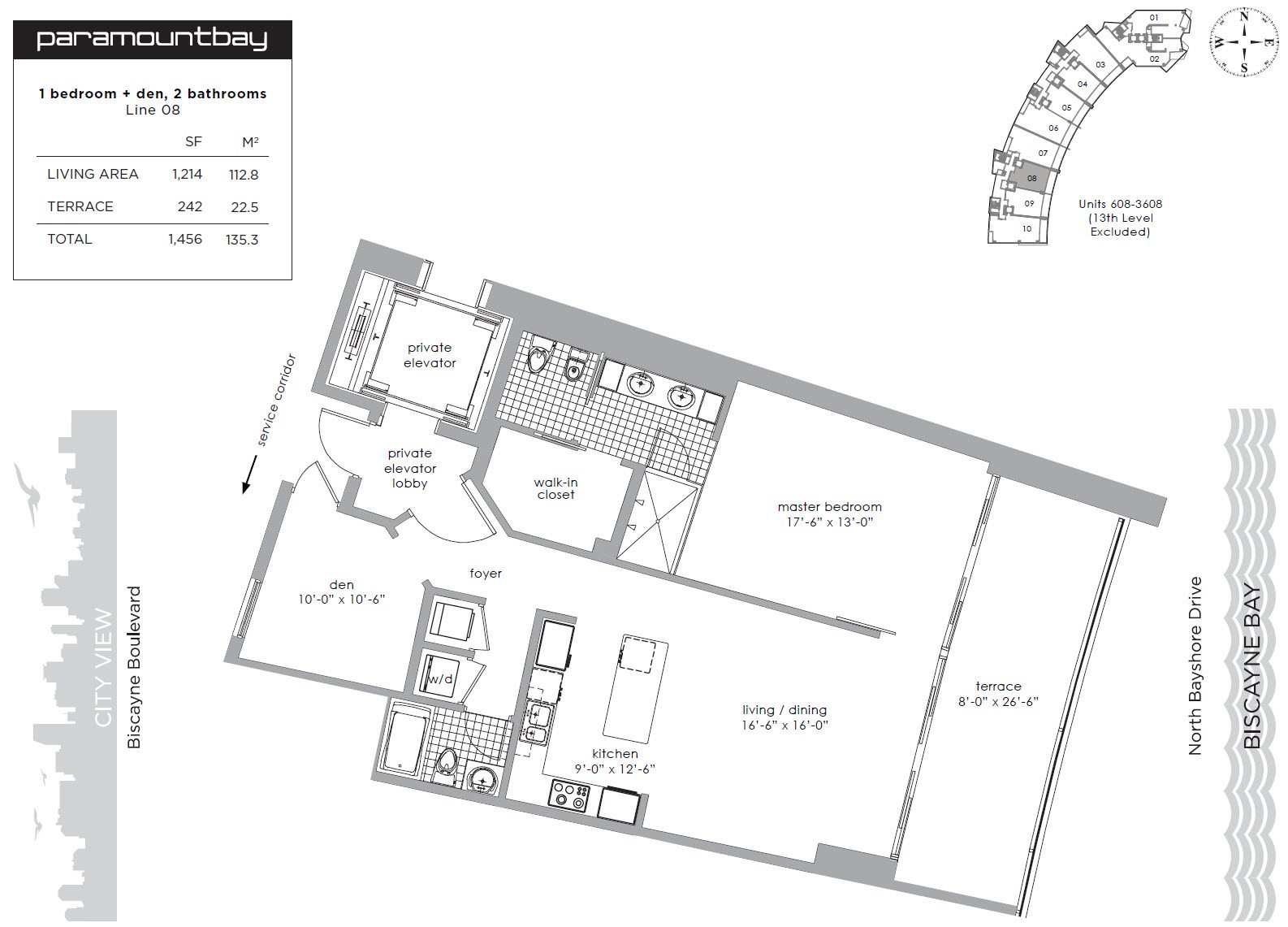 Paramount Bay unit 1908 floor plan