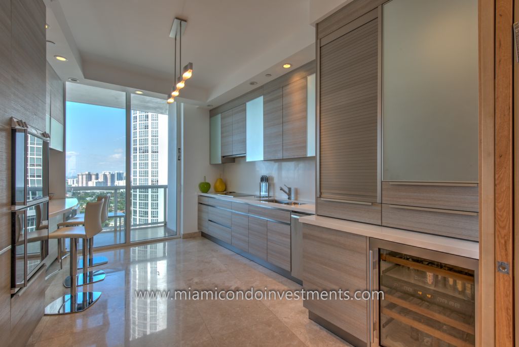 fully renovated kitchen at Trump Palace in Sunny Isles Beach fully renovated kitchen at Trump Palace in Sunny Isles Beach