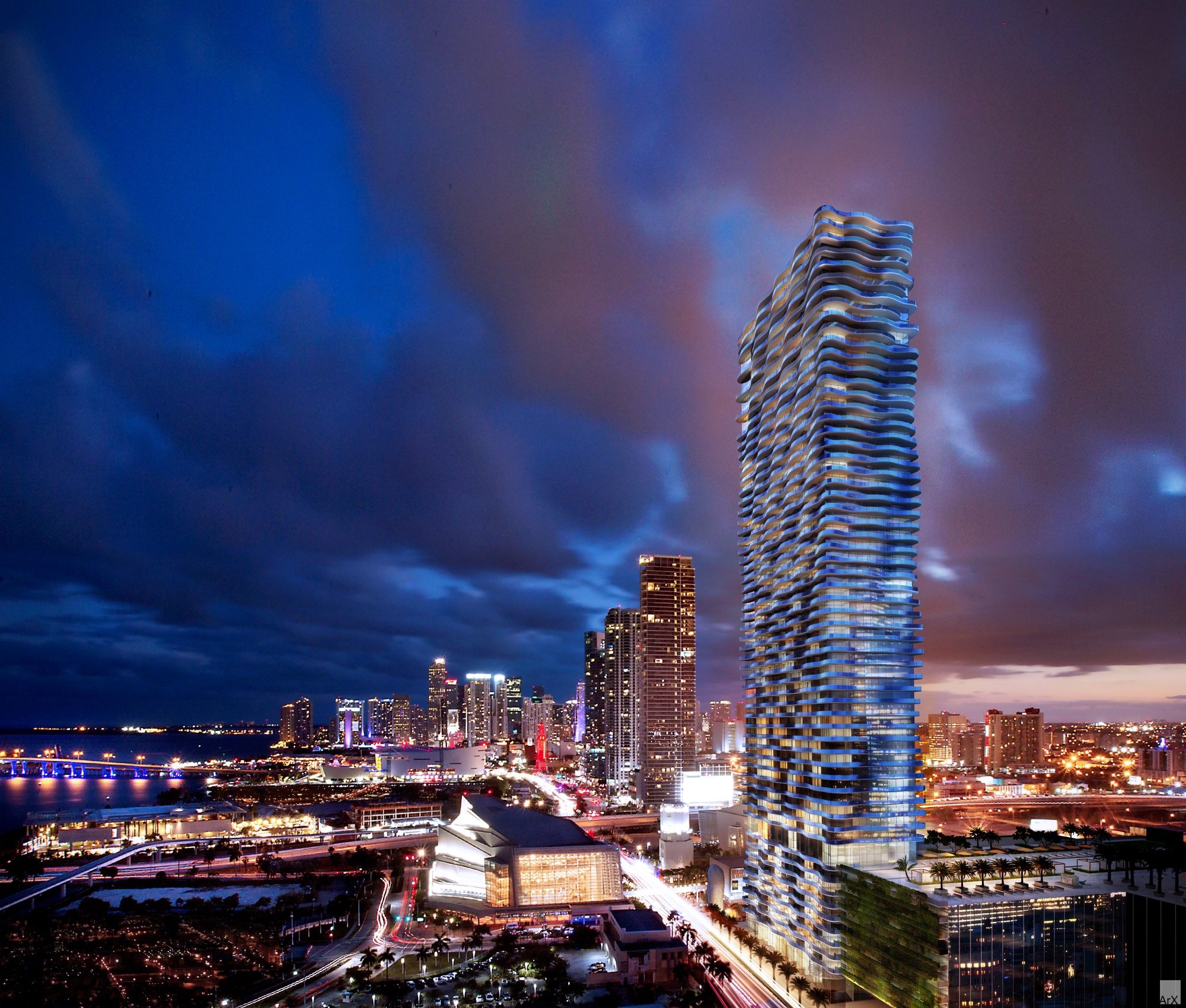 Auberge Miami at night