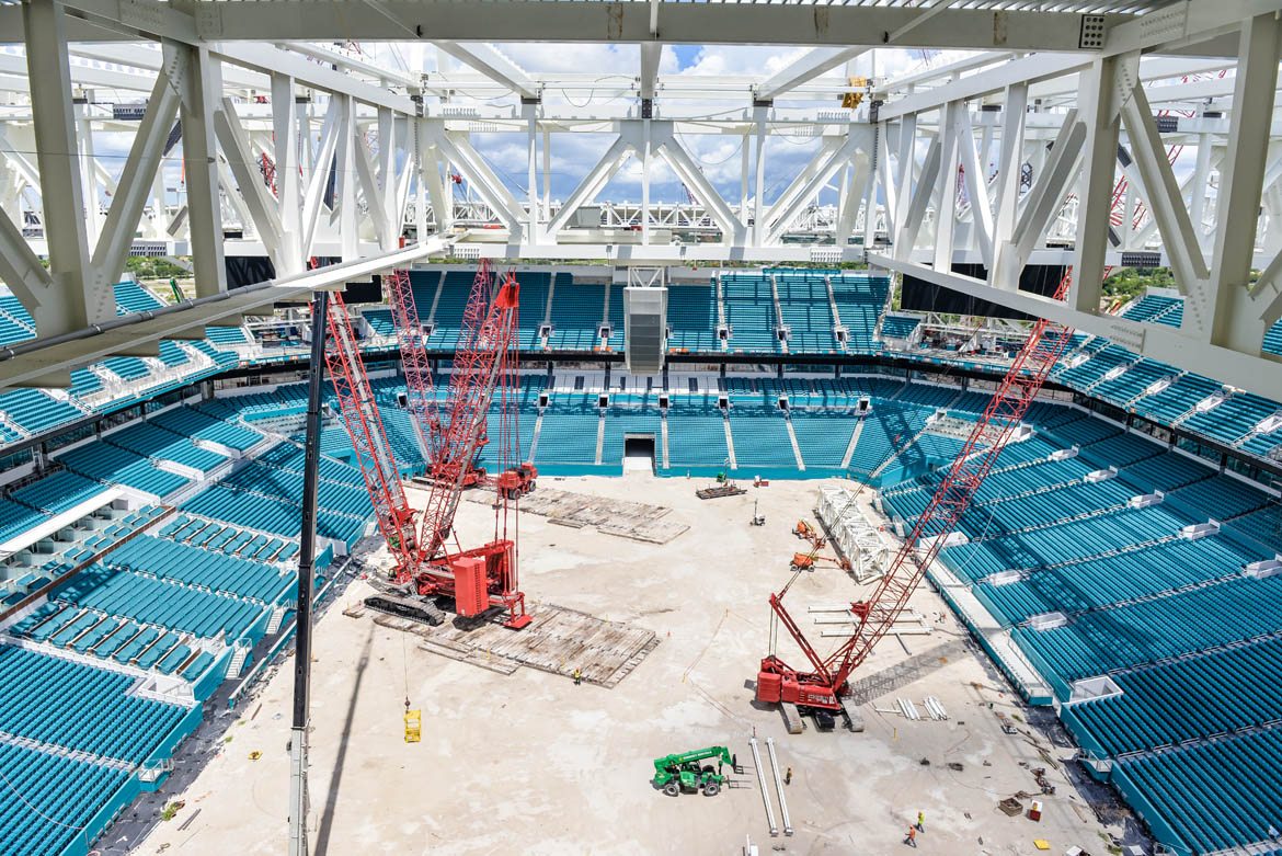 Behold, the Miami Dolphin's Big New Stadium Gets Built in One Epic