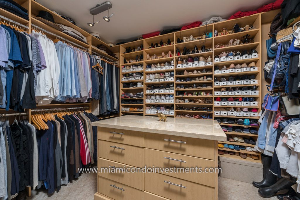walk-in closet in master bedroom