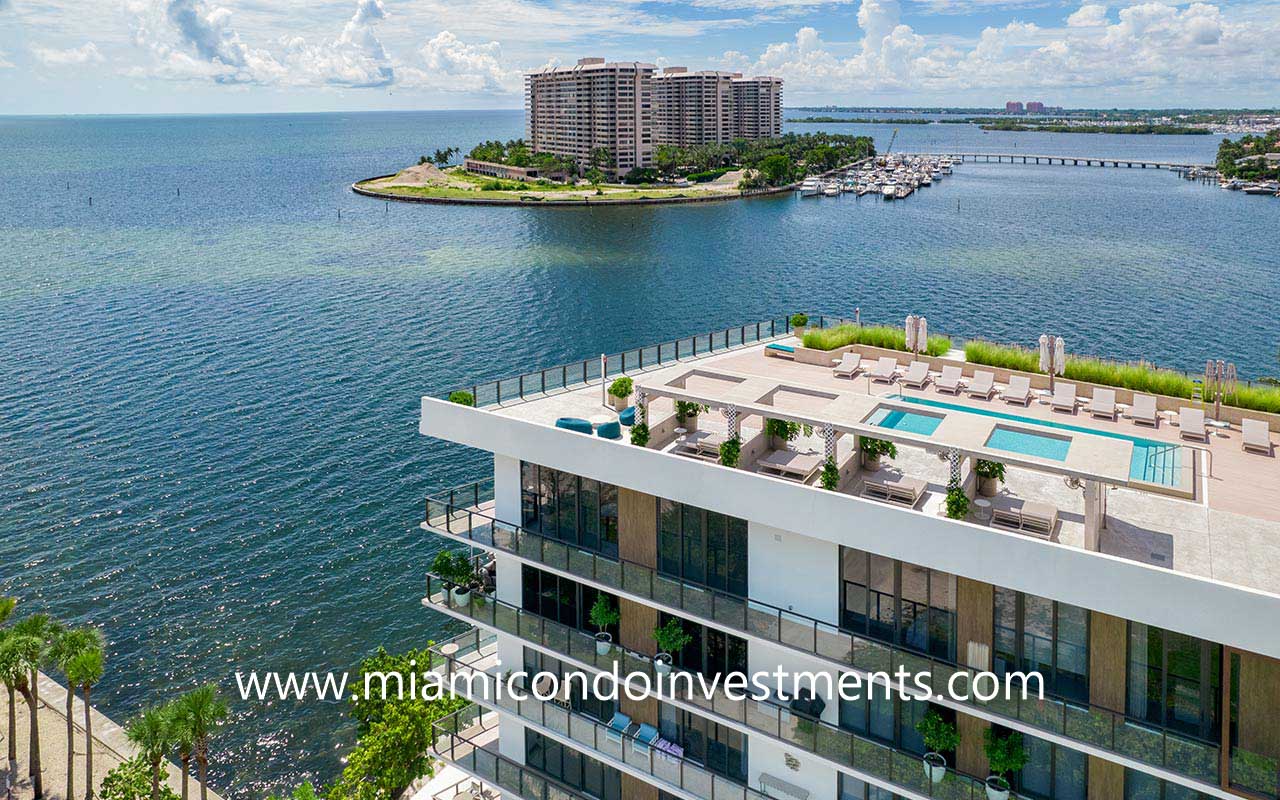 views of Grove Isle from The Fairchild Coconut Grove