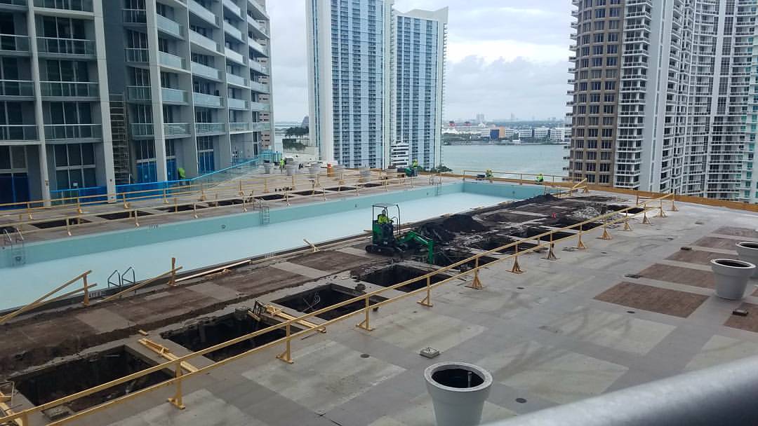 IconBrickell Pool Construction