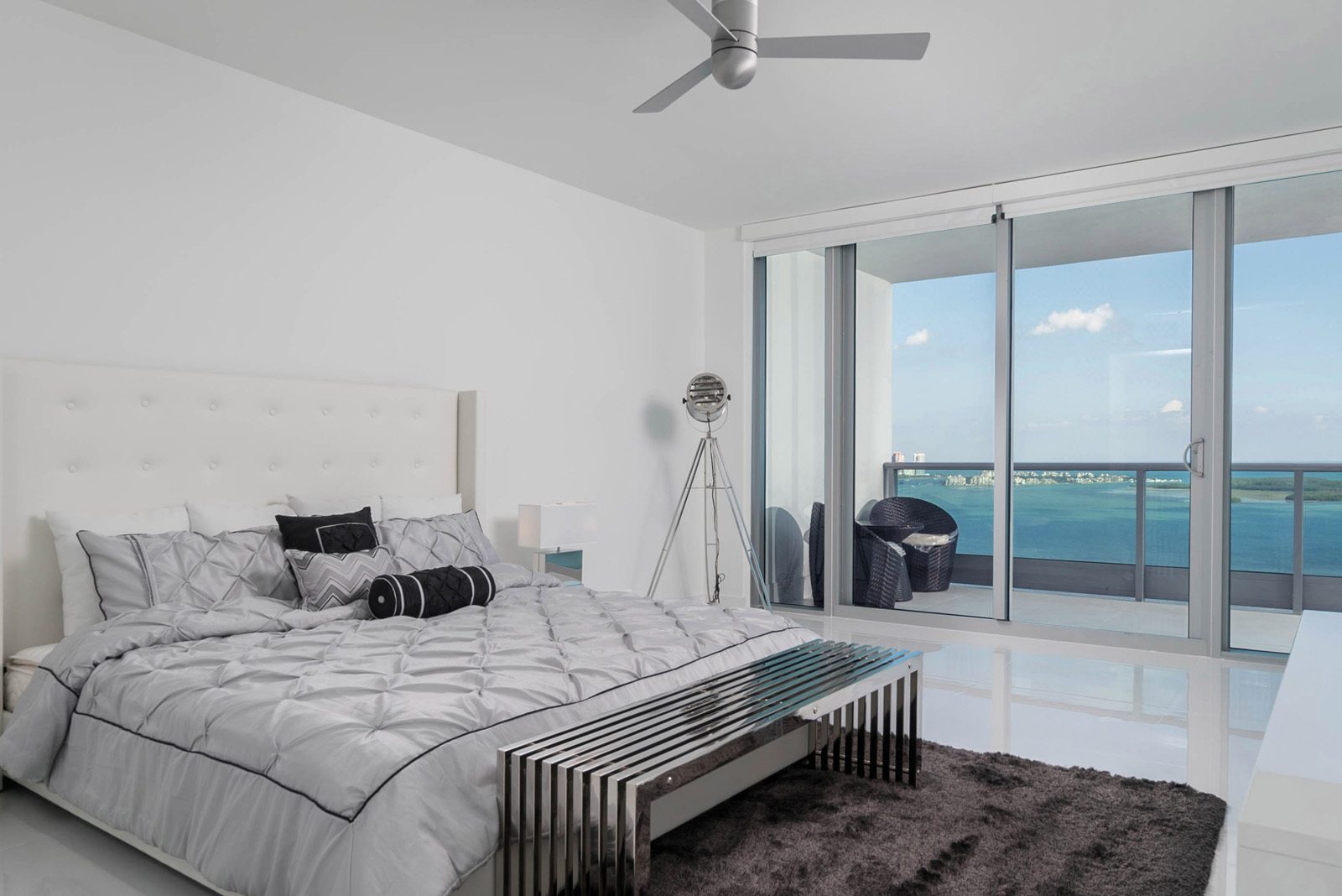 furnished master bedroom at Jade Brickell furnished master bedroom at Jade Brickell