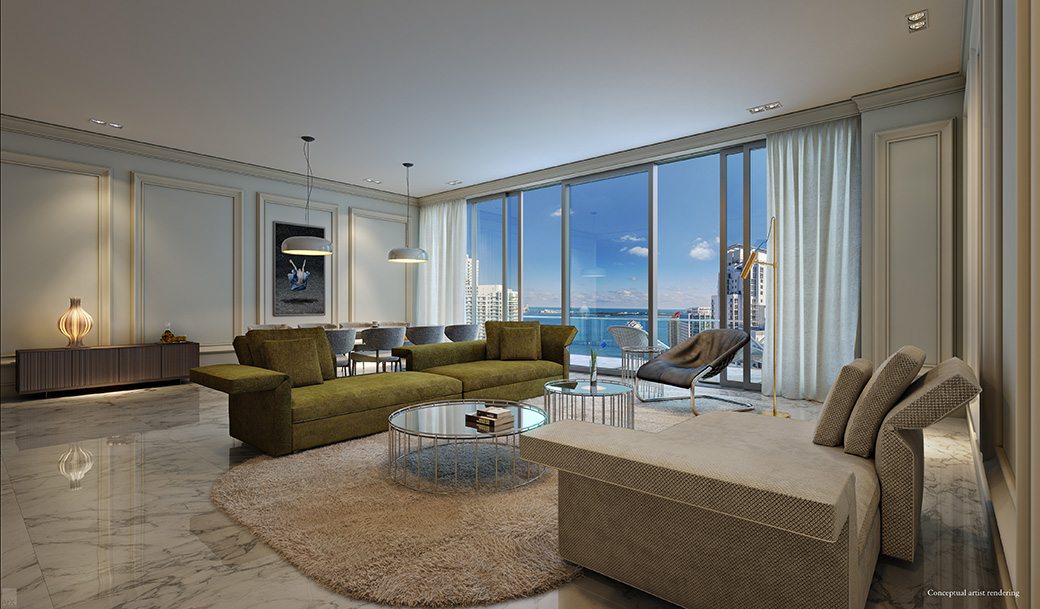 Brickell Flatiron 14 Living Room