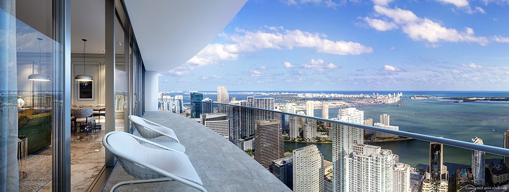 Brickell Flatiron 18 Balcony and View