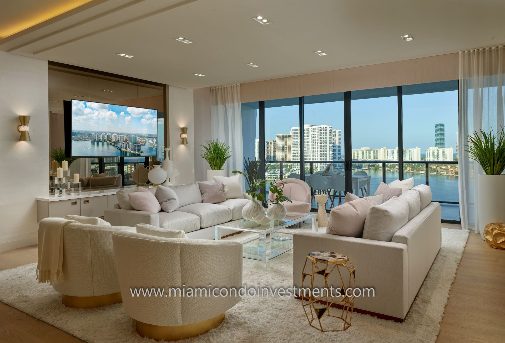 furnished model unit at Prive