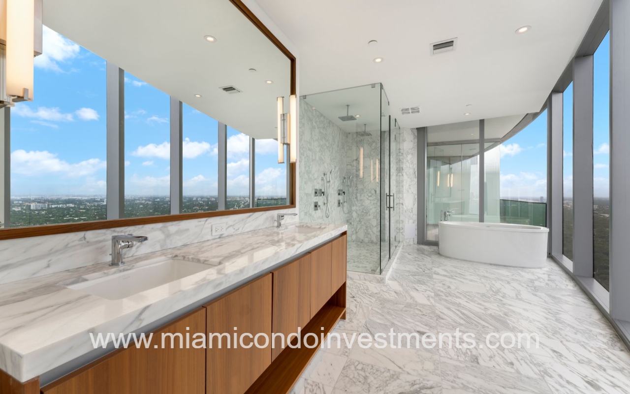 UNA Residences condominium building 5-bedroom primary bathroom