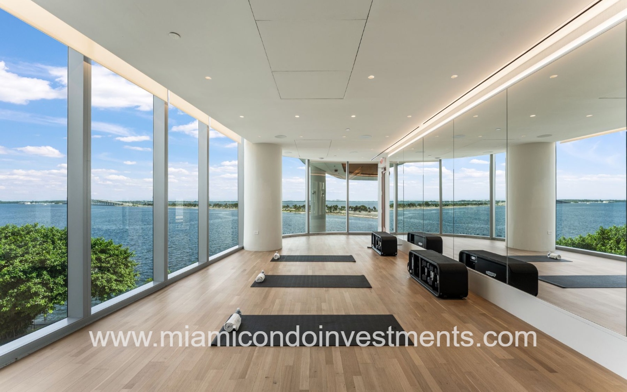 UNA Residences condominium building yoga area