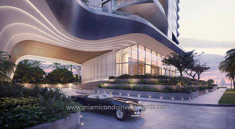 porte cochere at UNA Residences