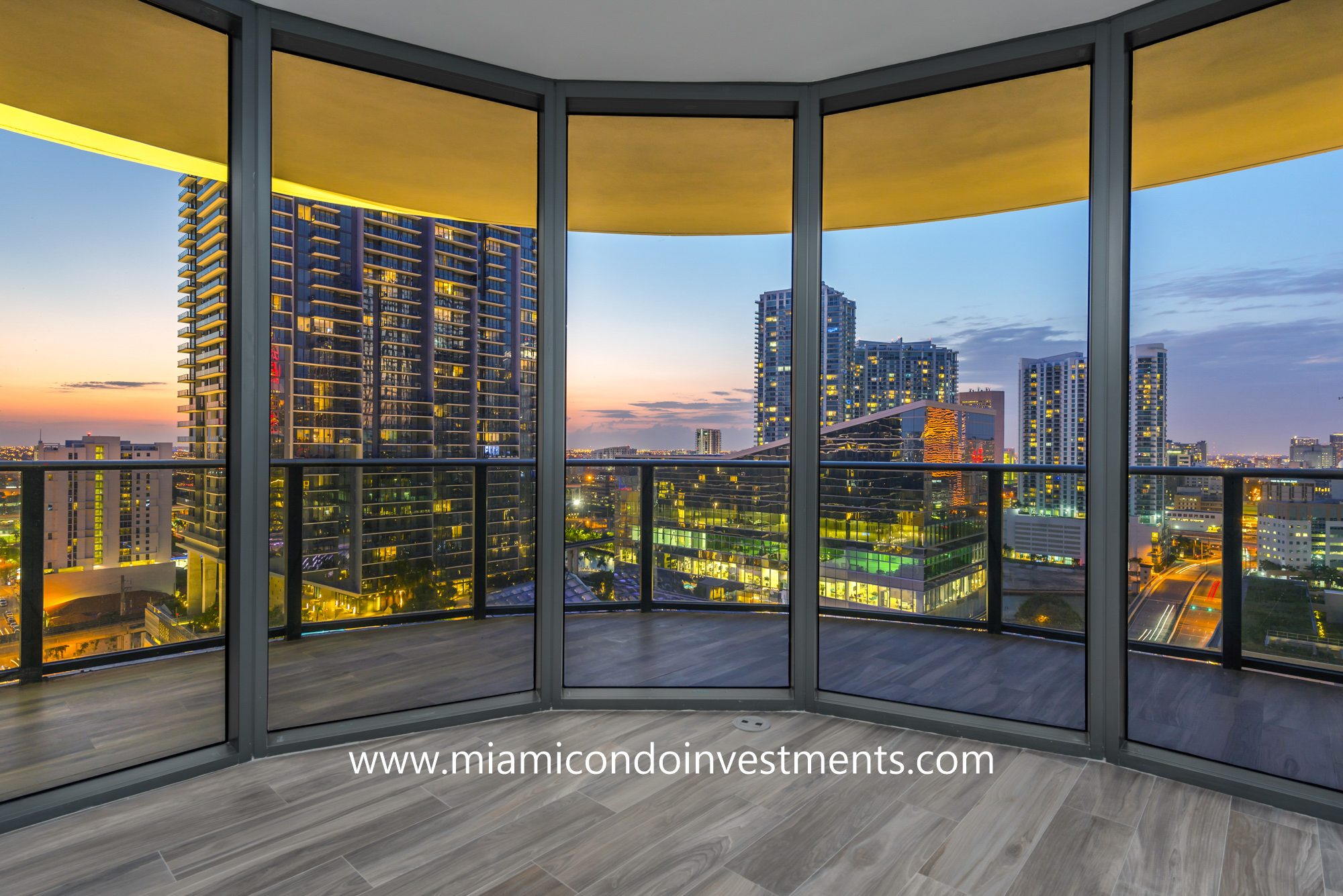 sunset views from SLS Lux condos