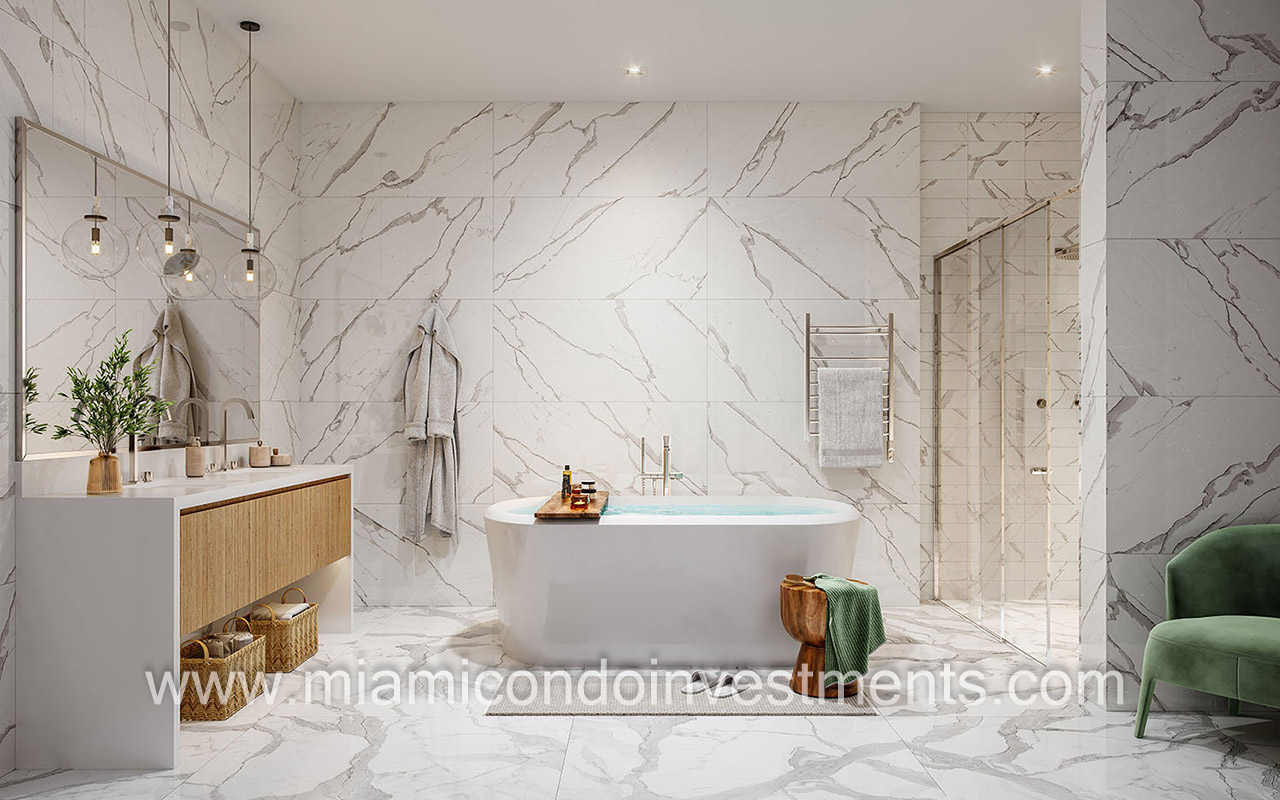 Okan Tower sky residence primary bath