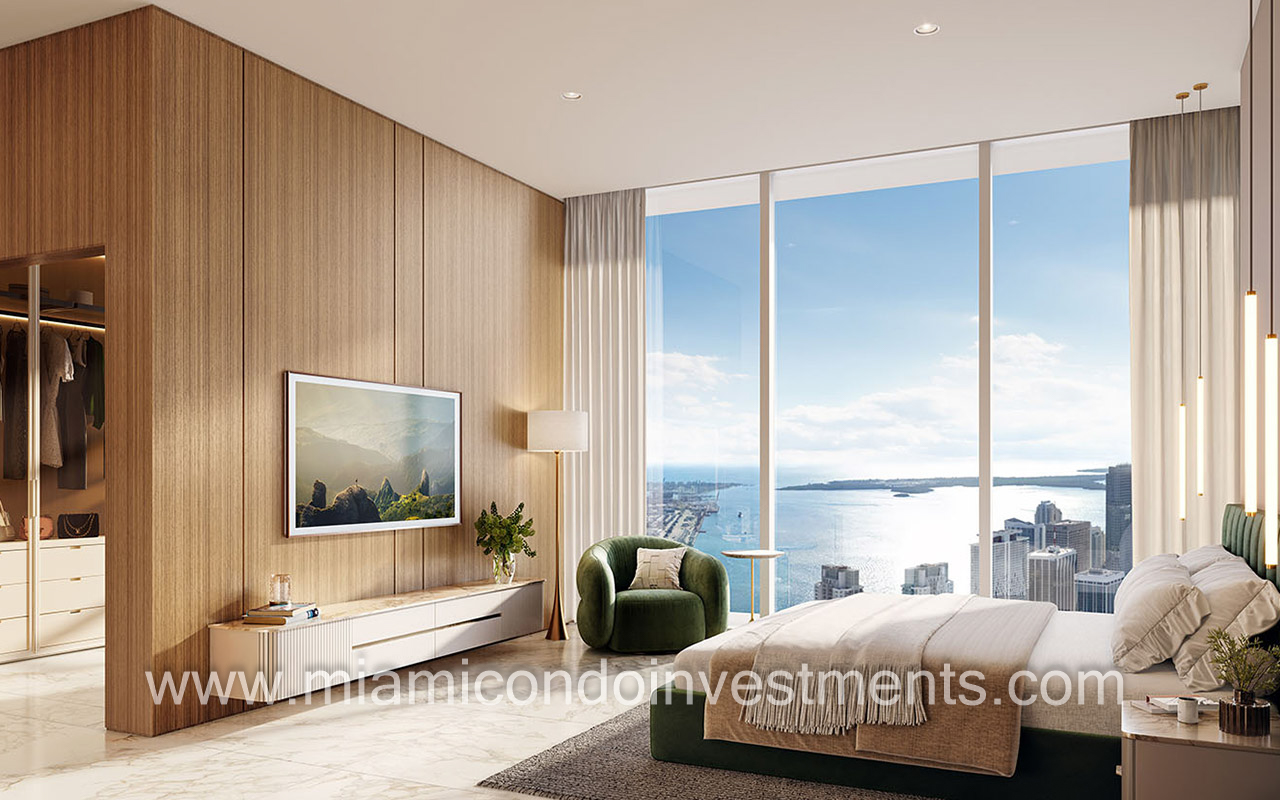 Okan Tower sky residence primary bedroom