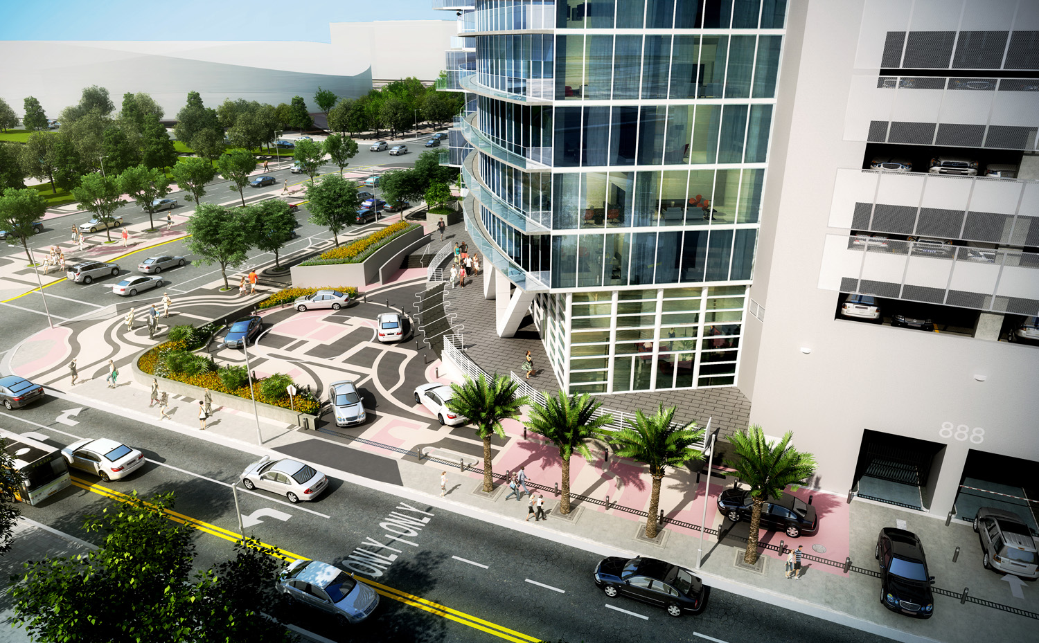Marina Blue valet area renovation rendering Marina Blue valet area renovation rendering