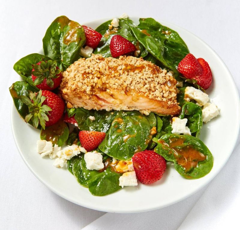 cashew encrusted salad at Perricone's Miami
