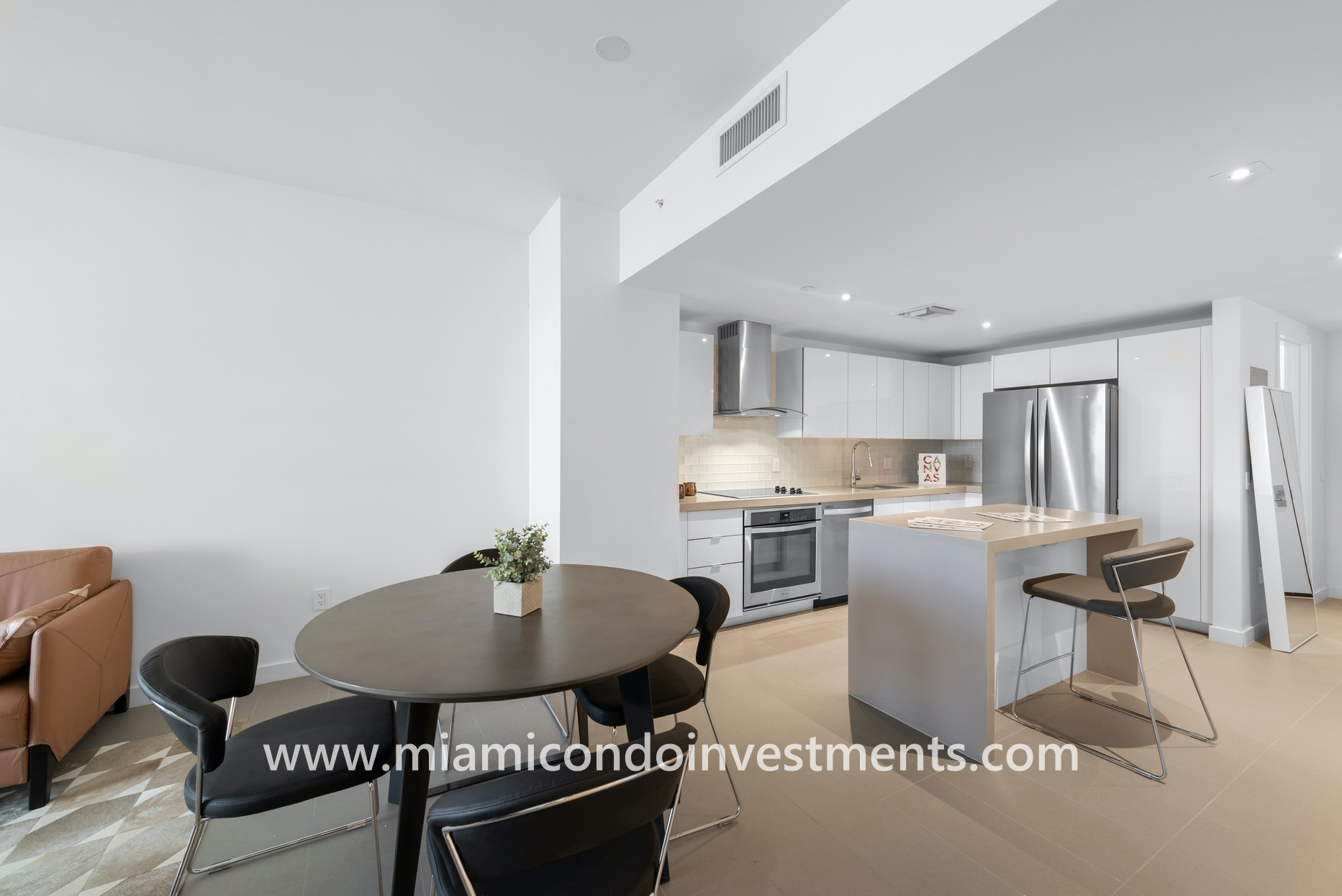 kitchen and dining area