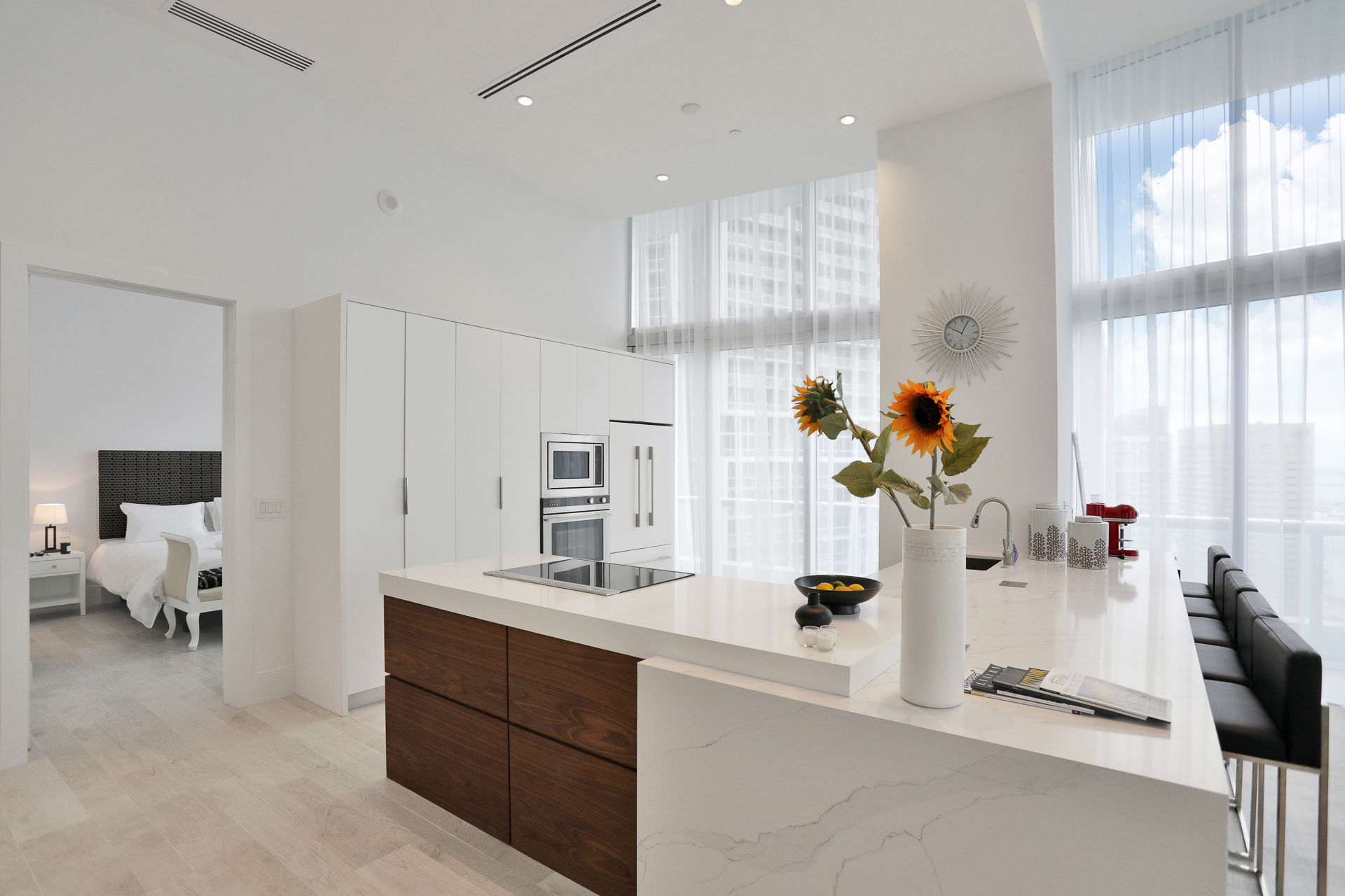 remodeled kitchen at Icon Brickell II remodeled kitchen at Icon Brickell II