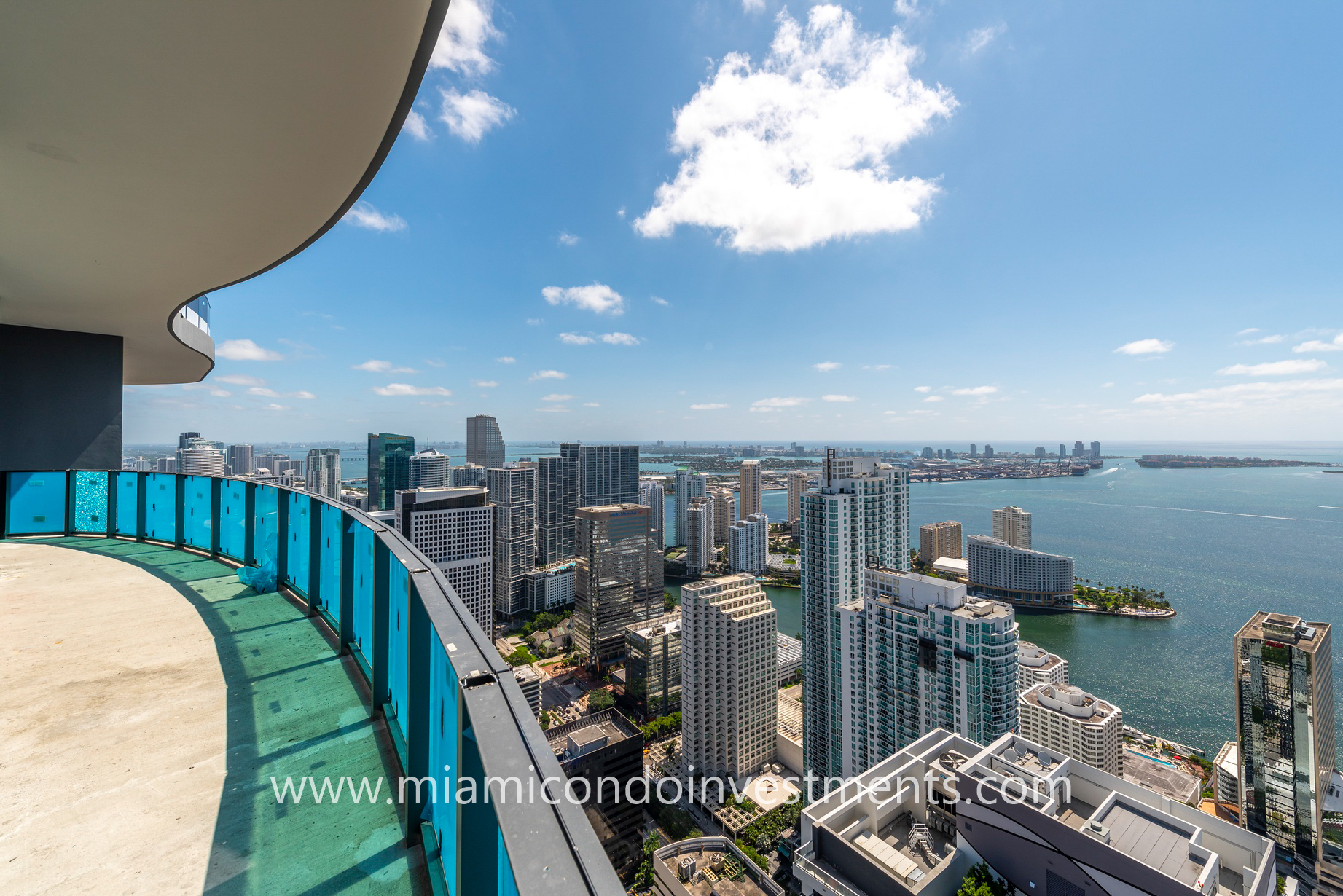 views from 63rd floor of Brickell Flatiron