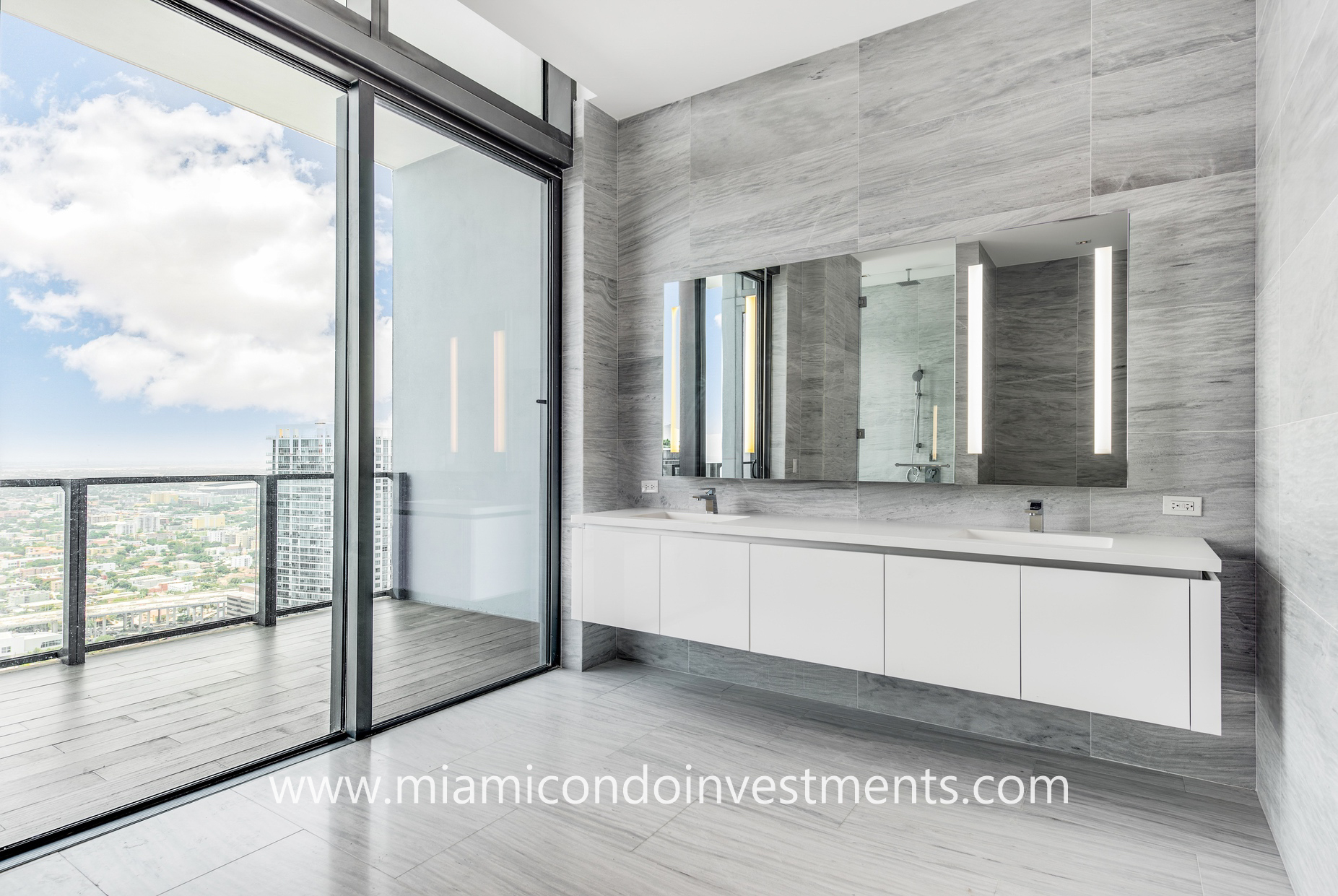 luxury bathroom with double vanity