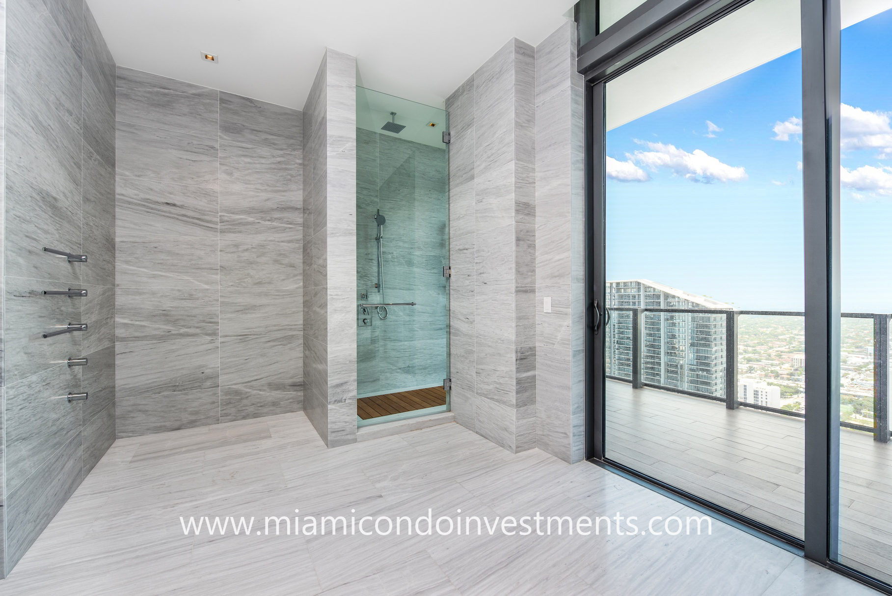 shower in master bathroom