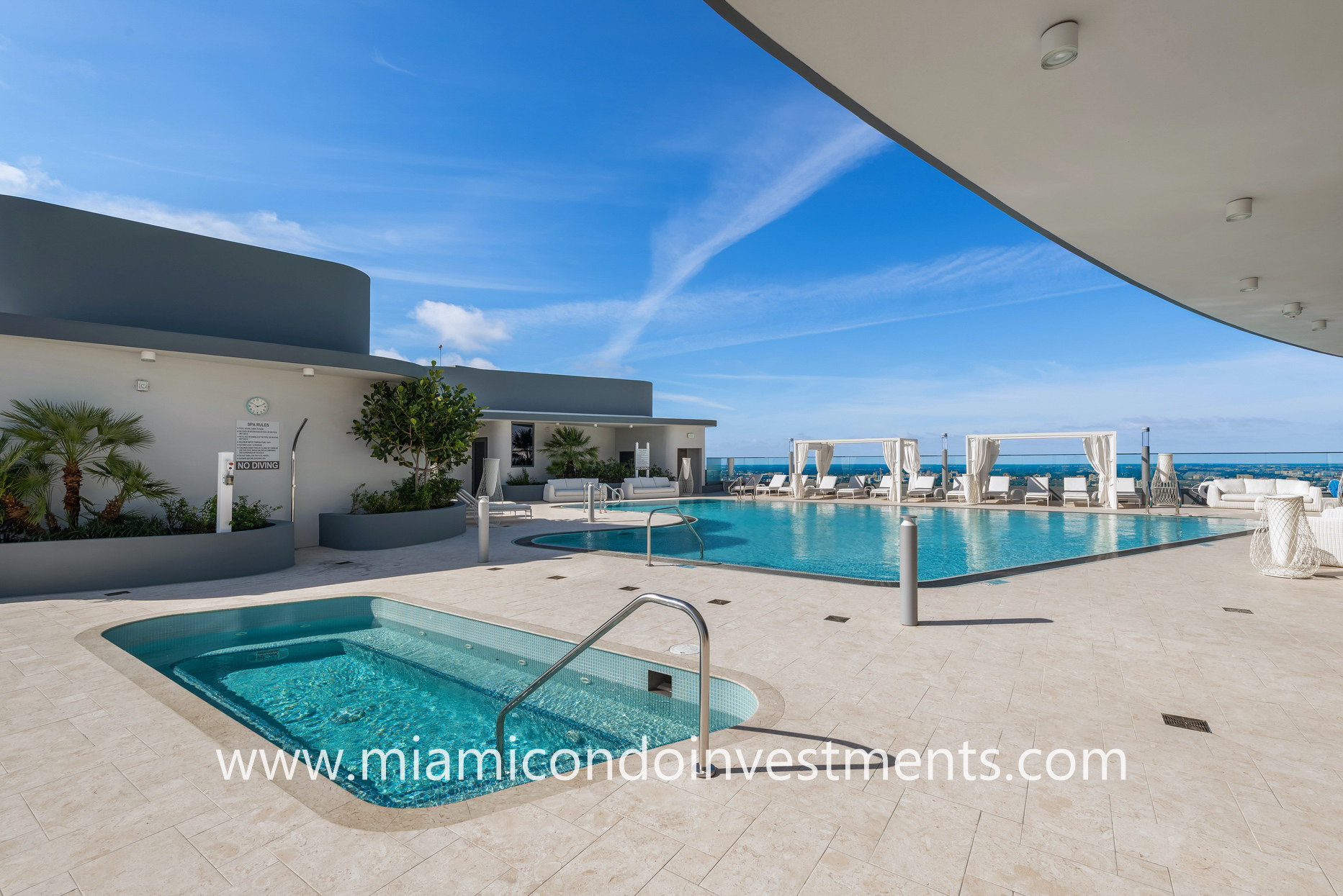 Brickell Flatiron rooftop hot tub and pool