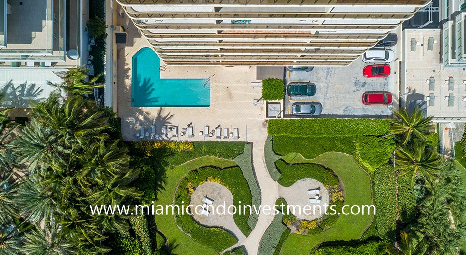 aerial view of The Waves pool deck