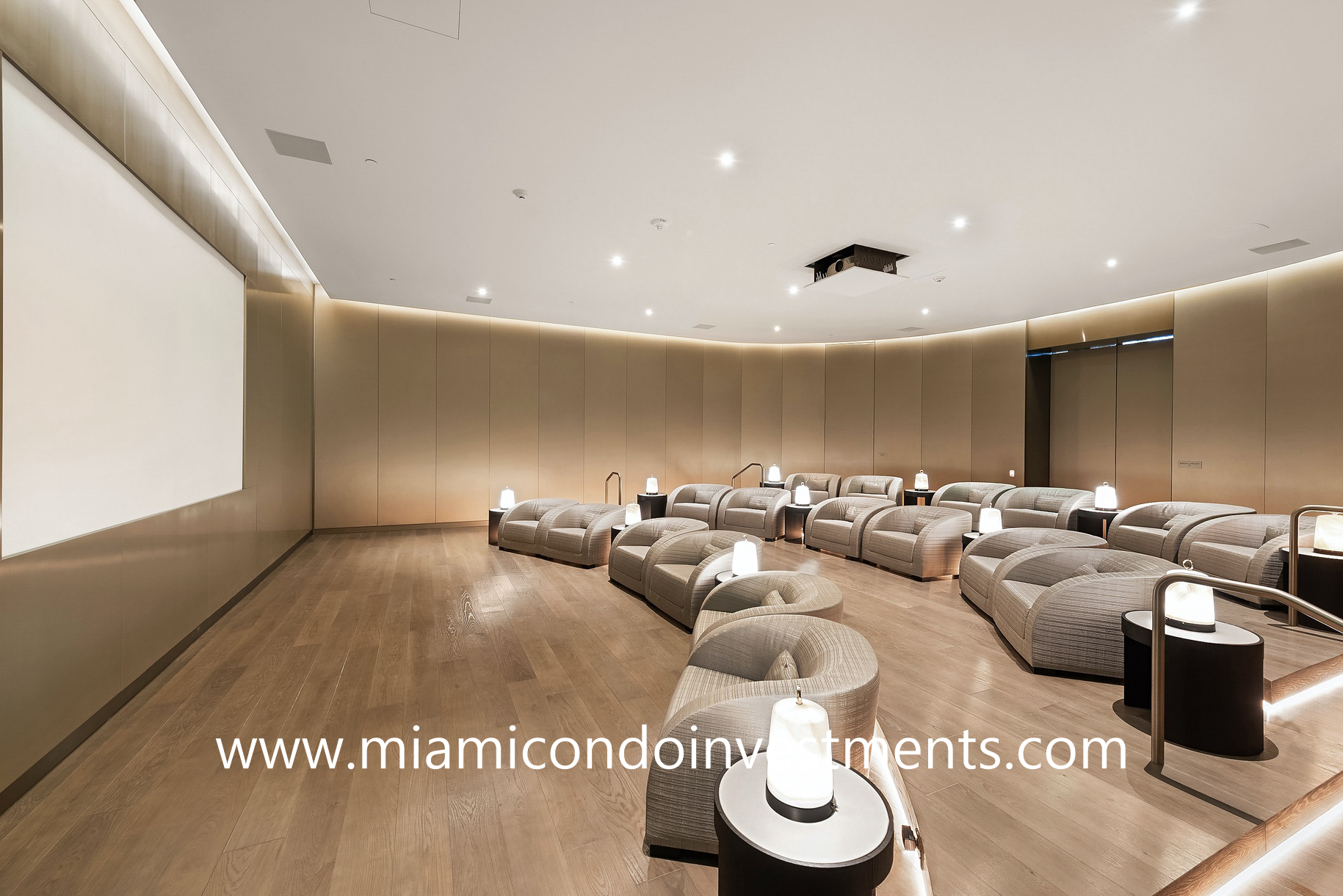 movie theater in Residences by Armani Casa Armani Casa movie theater