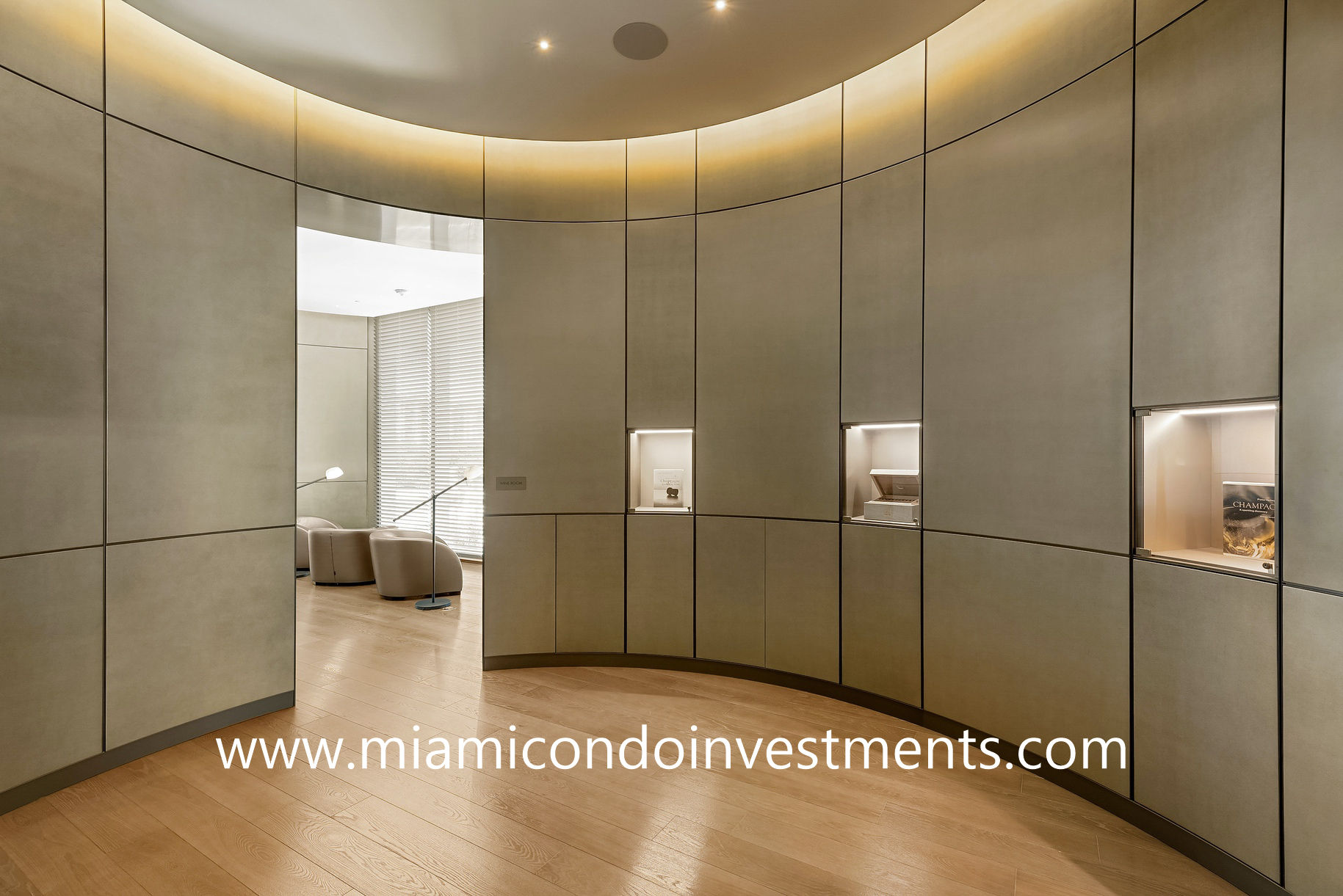 Armani Casa cigar room entrance cigar room entrance at Armani Casa Residences