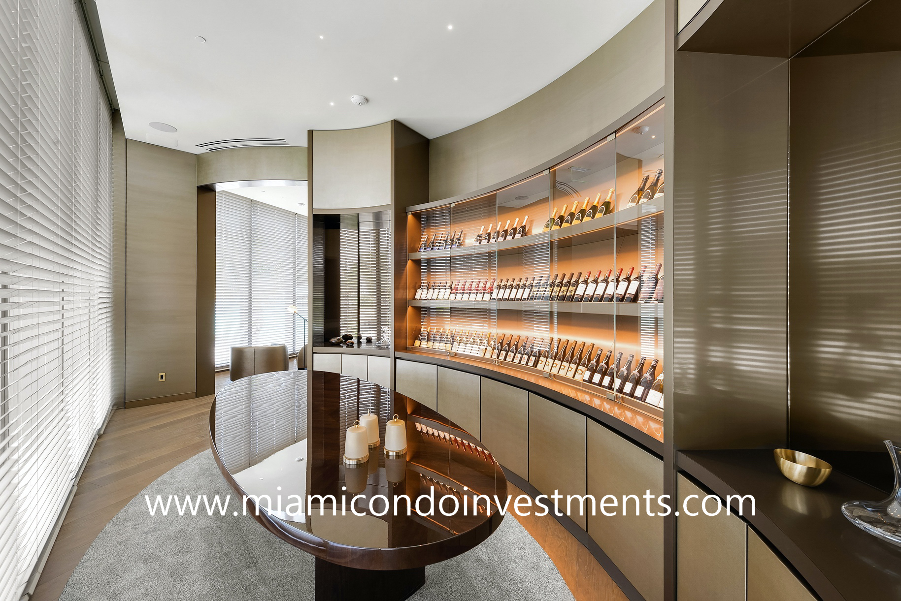 wine cellar at Armani Casa Residences