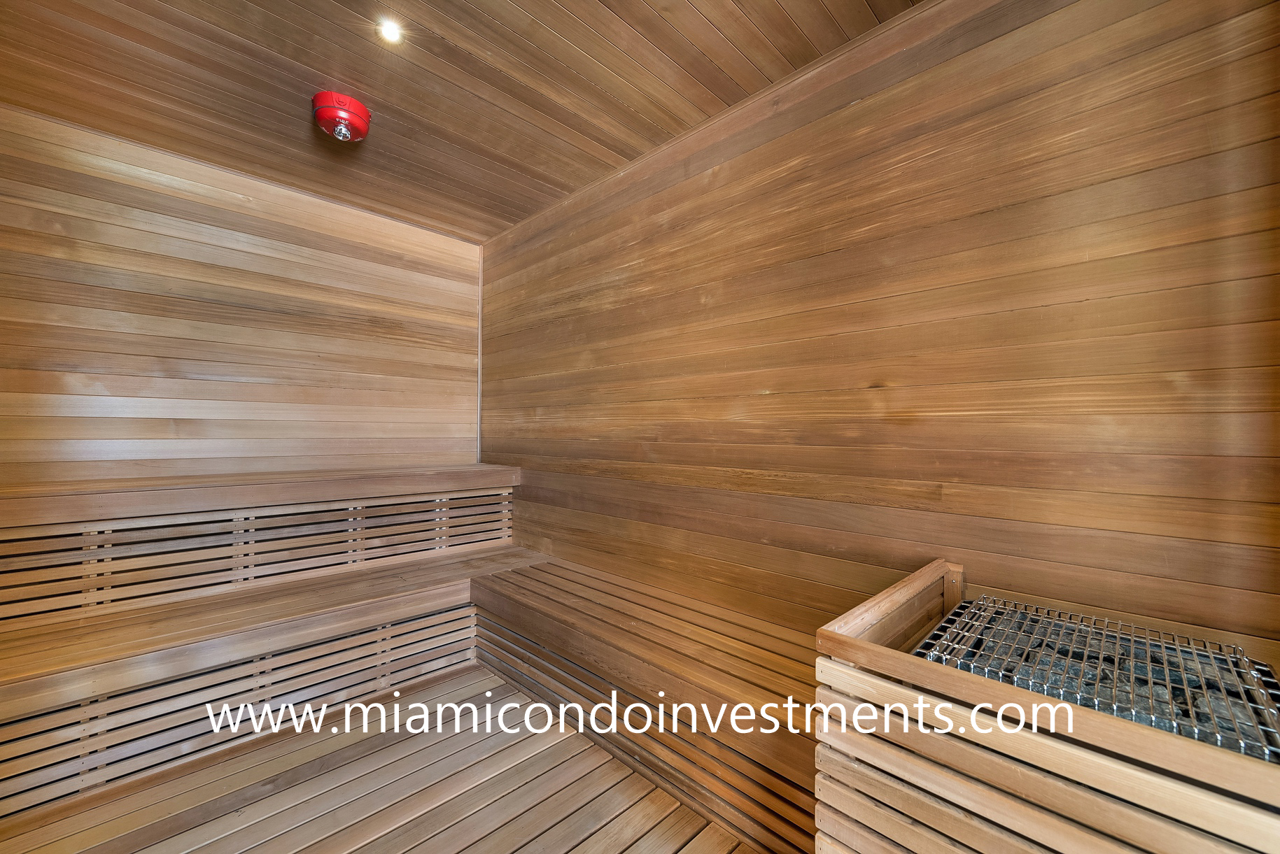 sauna at Armani Casa Residences