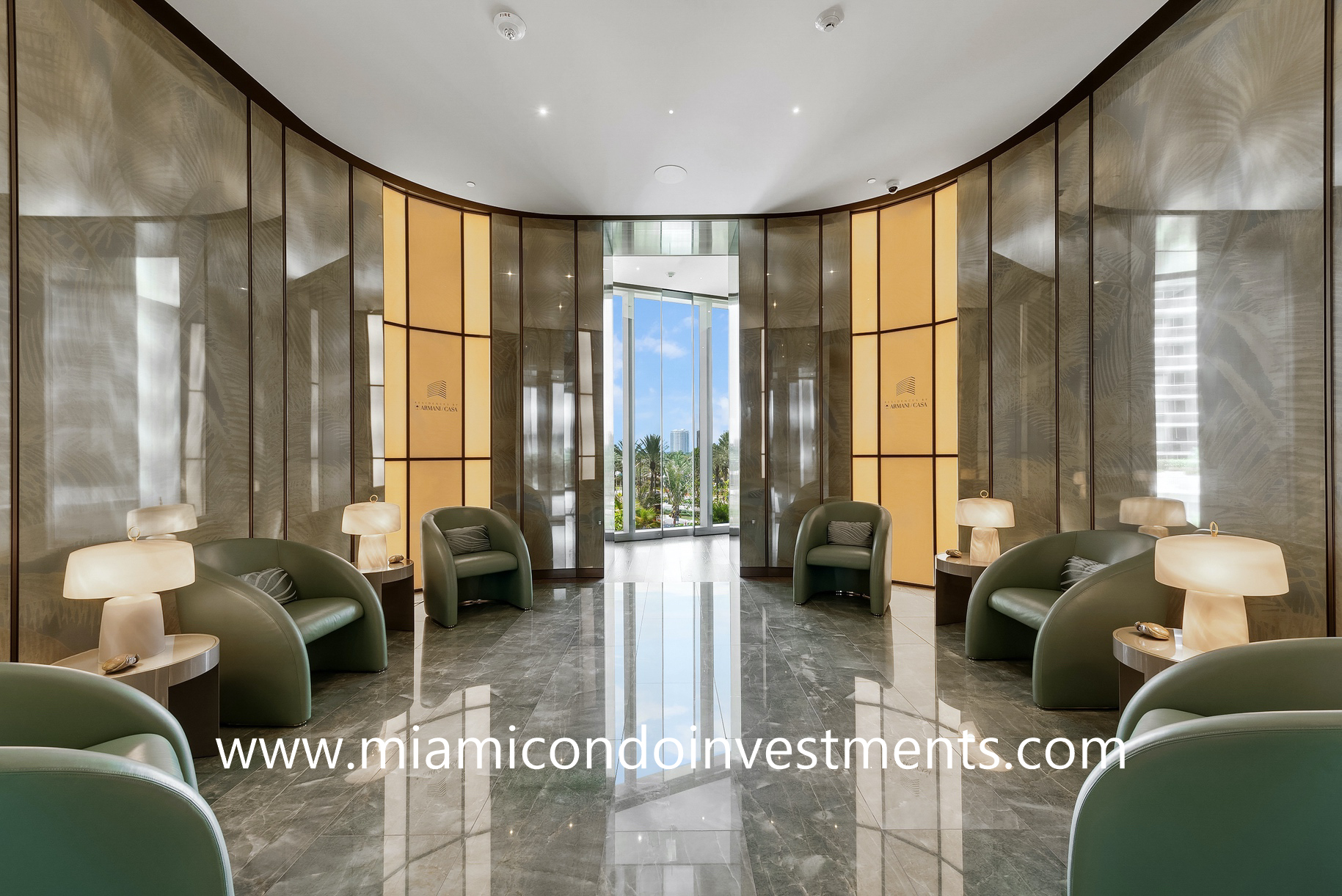 spa entrance at Armani Casa Residences