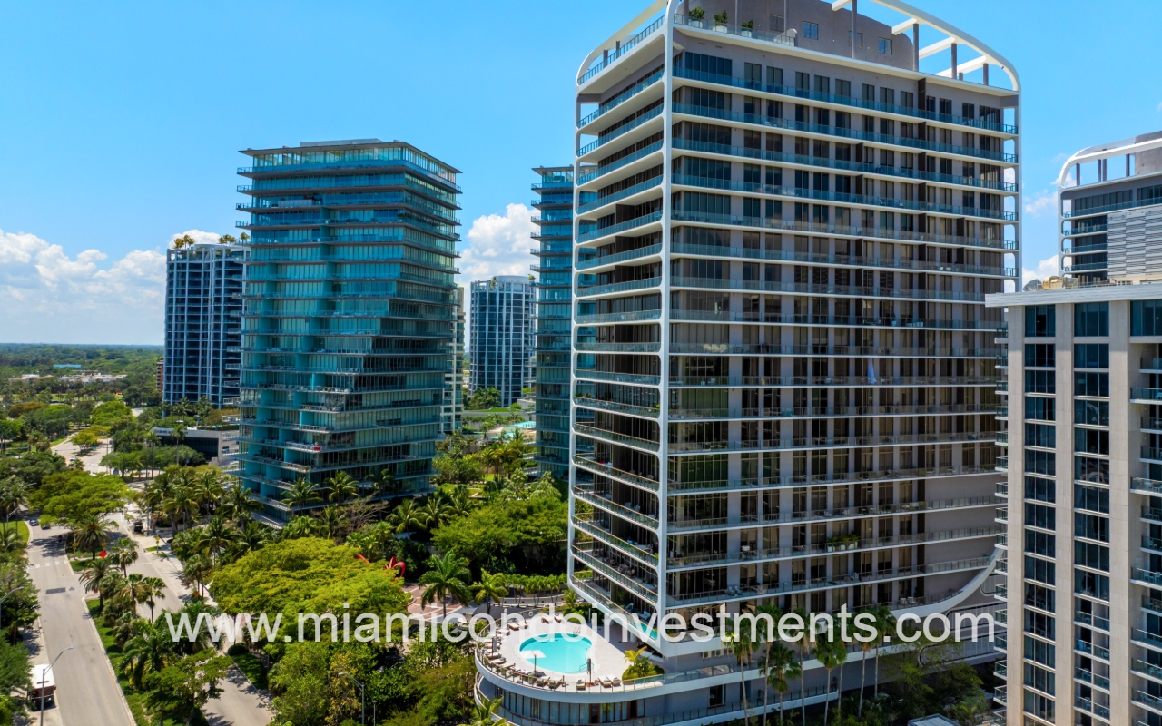Mr. C Residences drone of building and area closeup