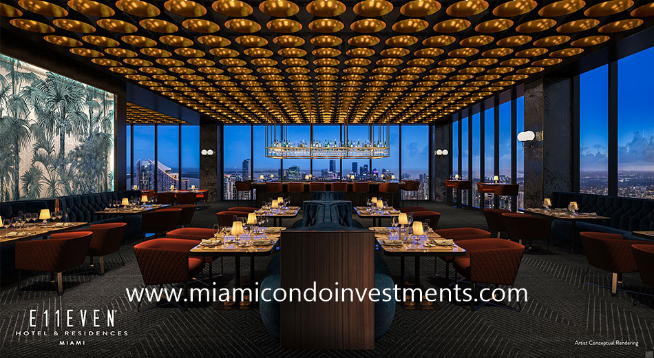 signature restaurant at E11even Hotel & Residences