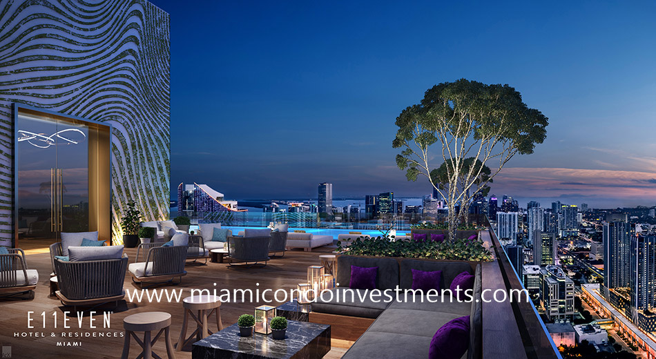 Rooftop pool and private owners club at E11even residences Beyond