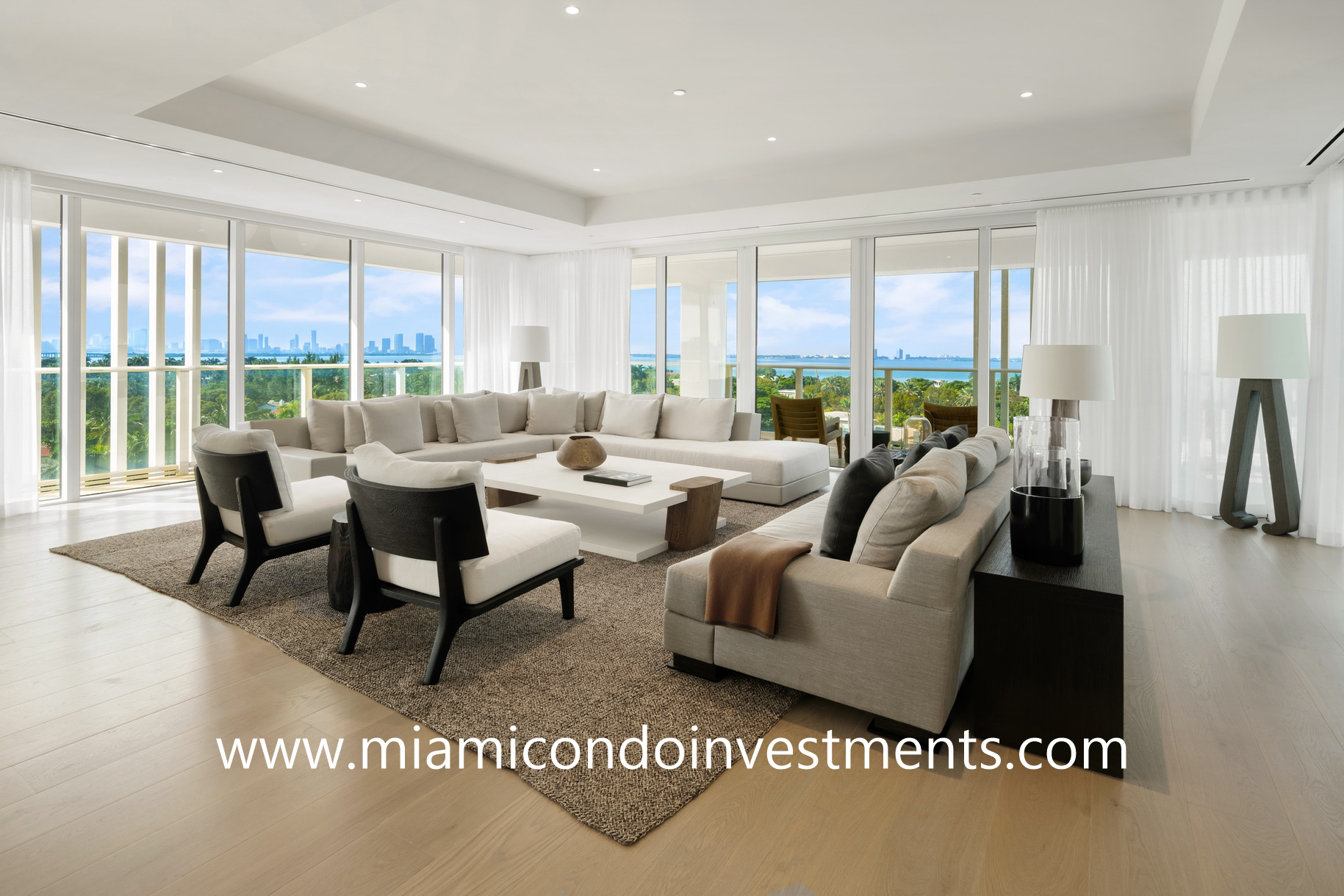 LIAIGRE designed living room at The Ritz-Carlton Residences Miami Beach