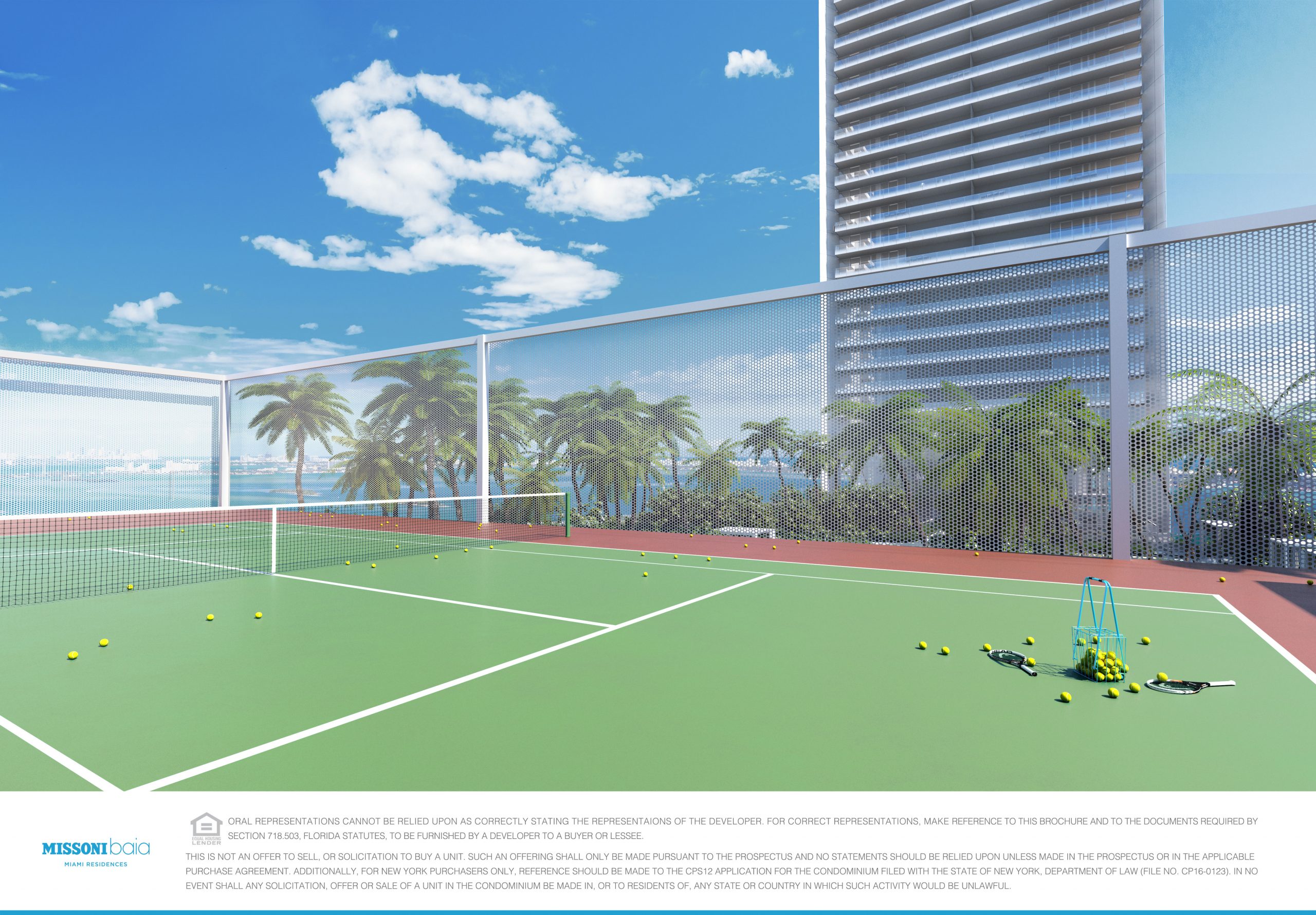 Tennis court at Missoni Baia, Miami