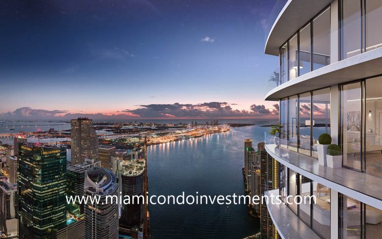 view from Baccarat Residences Tower 2 in Brickell Miami