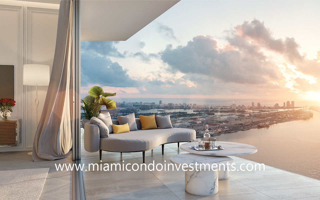 balcony from Baccarat Residences Miami Brickell