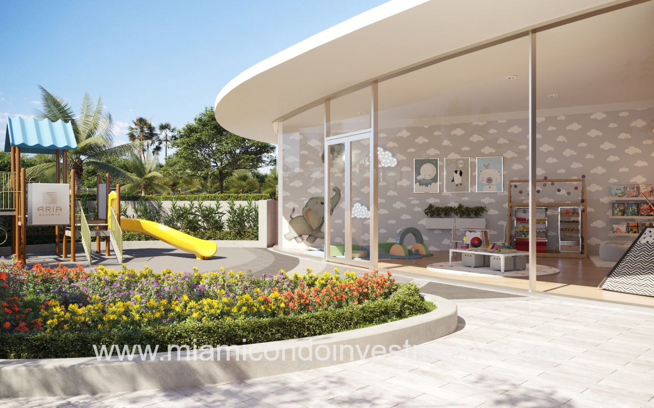 Aria Reserve North condominium building kids playground