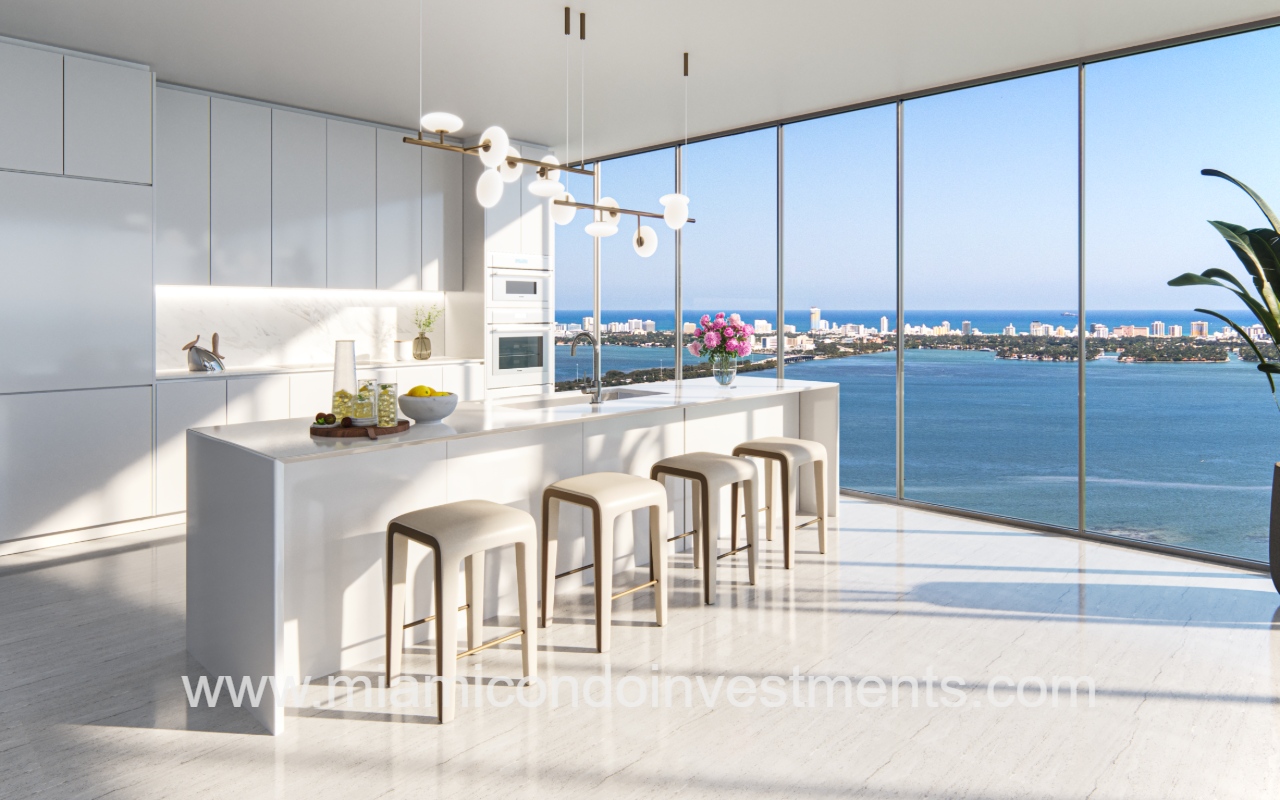 Aria Reserve North condo kitchen with island
