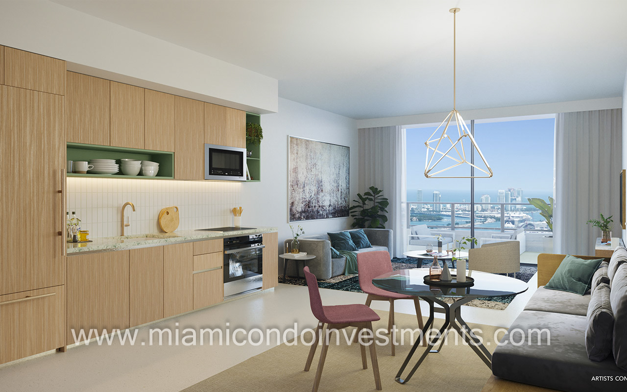 Natiivo Miami kitchen living room