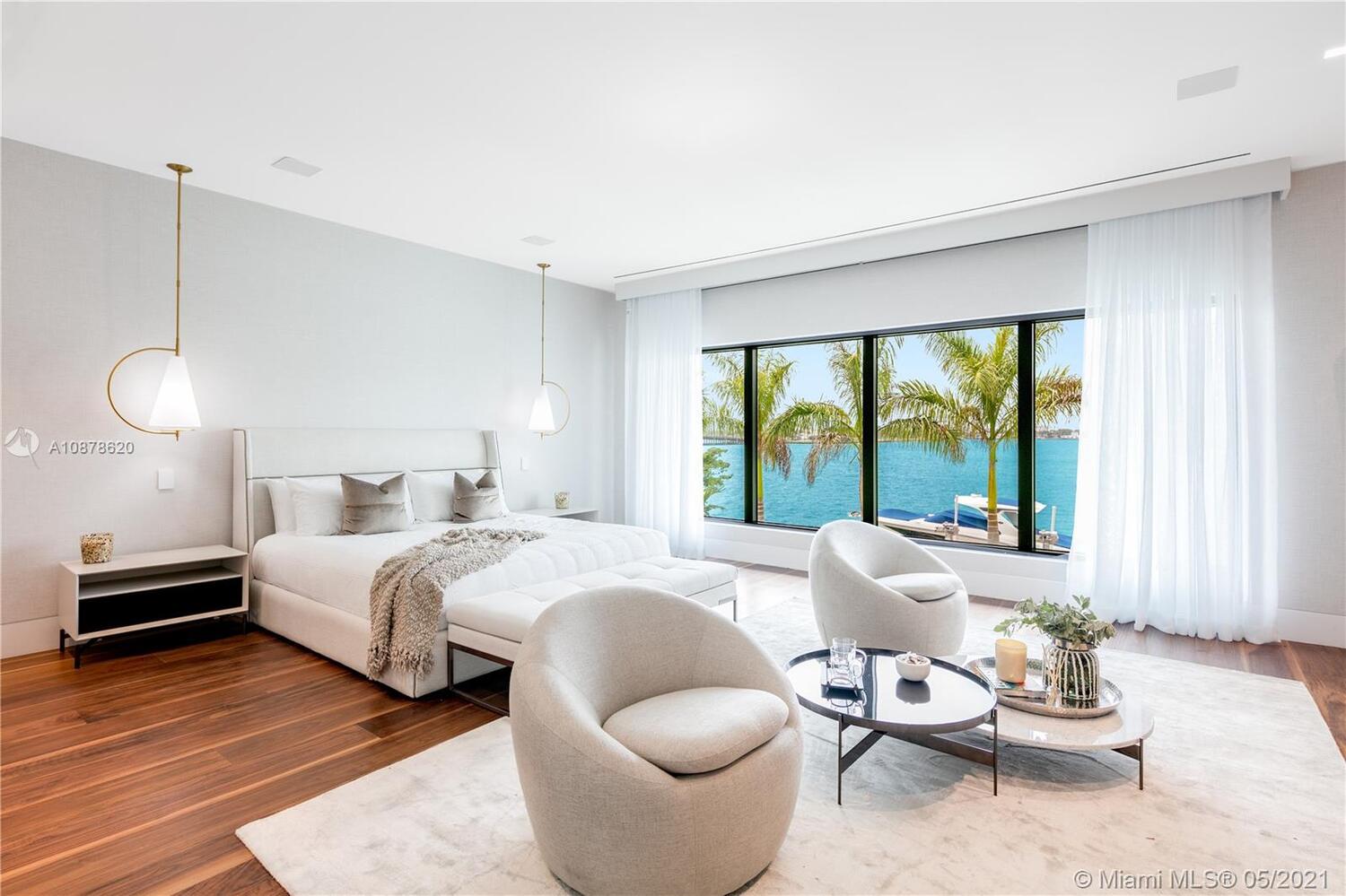 Master Bedroom for Waterfront Home in Bay Harbor Islands