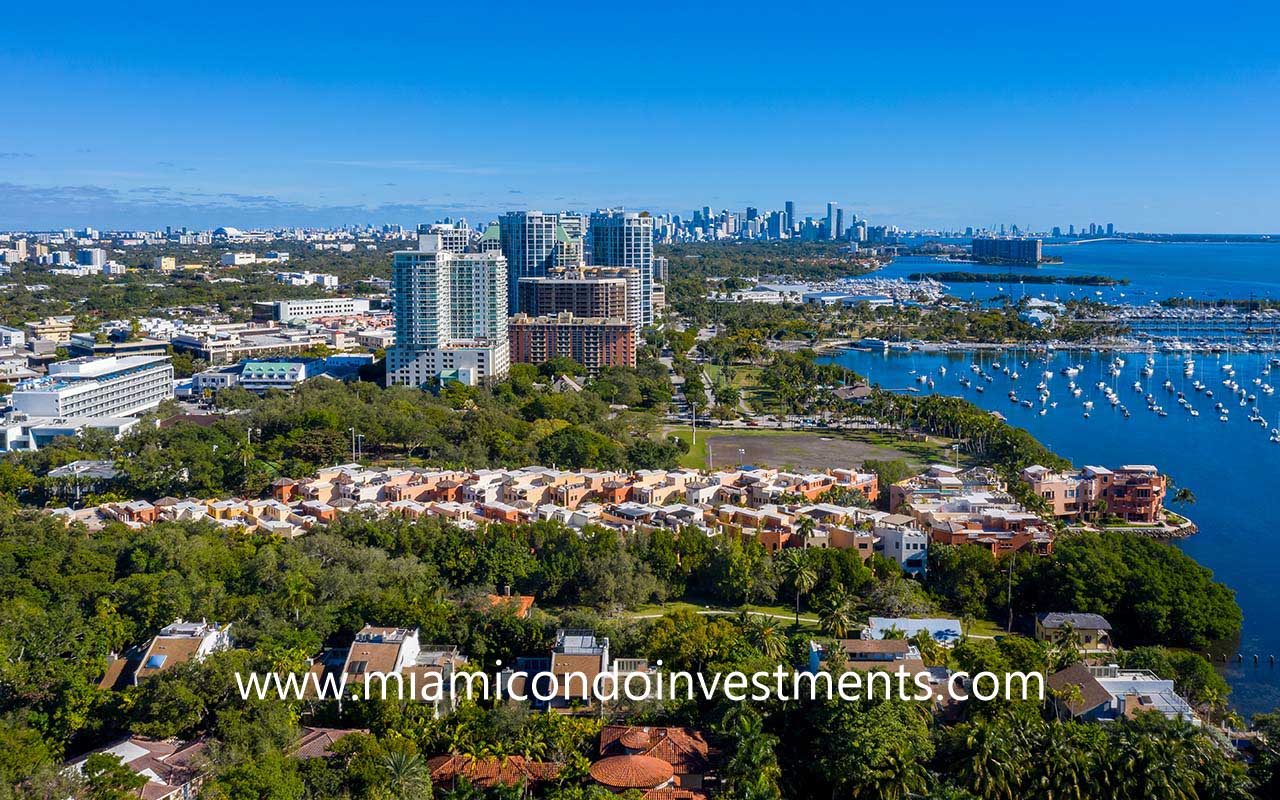 proximity to downtown Miami from Cloisters on the Bay